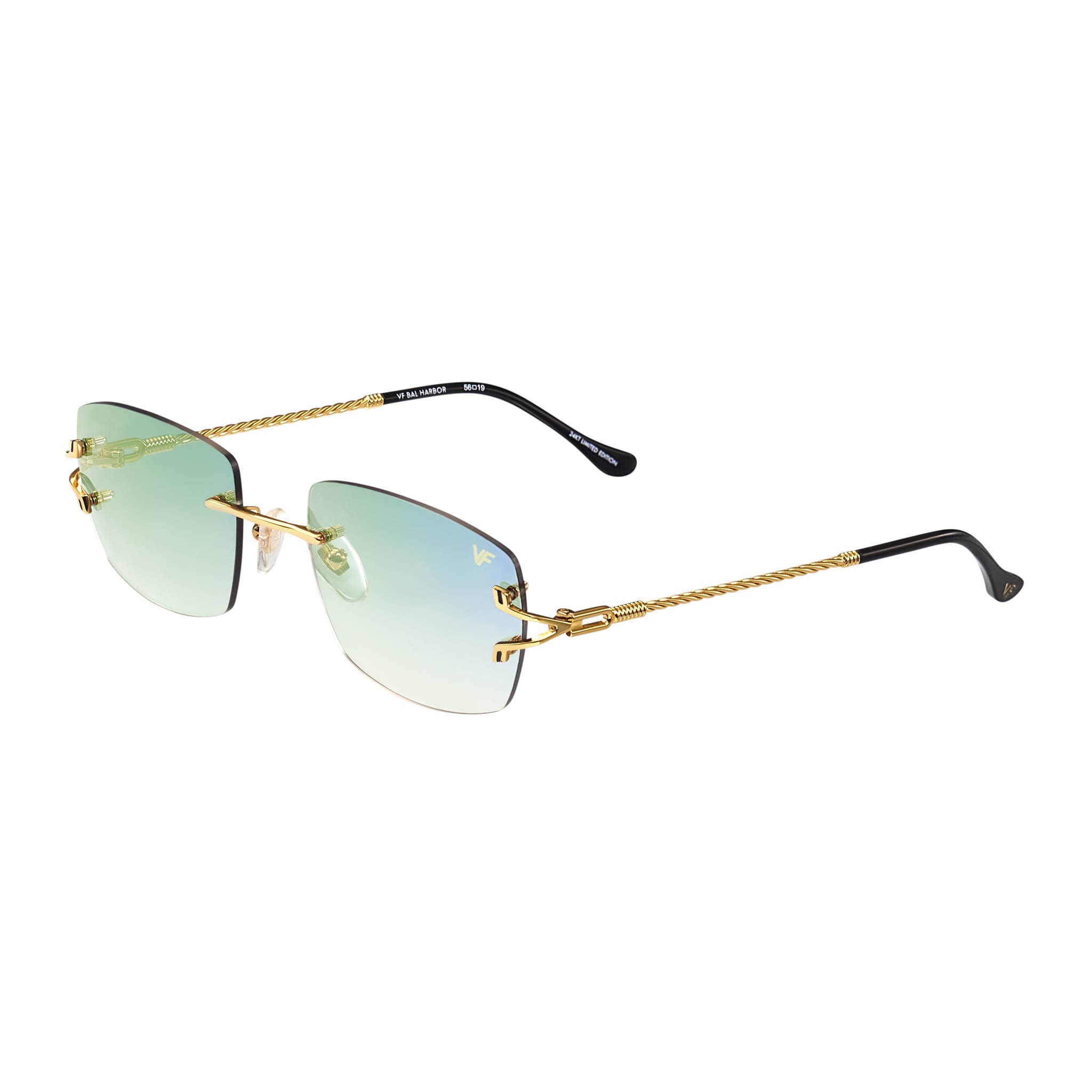 24KT Gold Rimless Drill Mount for Glasses - Premium Eyewear Accessory for Bal Harbour Style | Perfect for Reading, Driving & Fashion