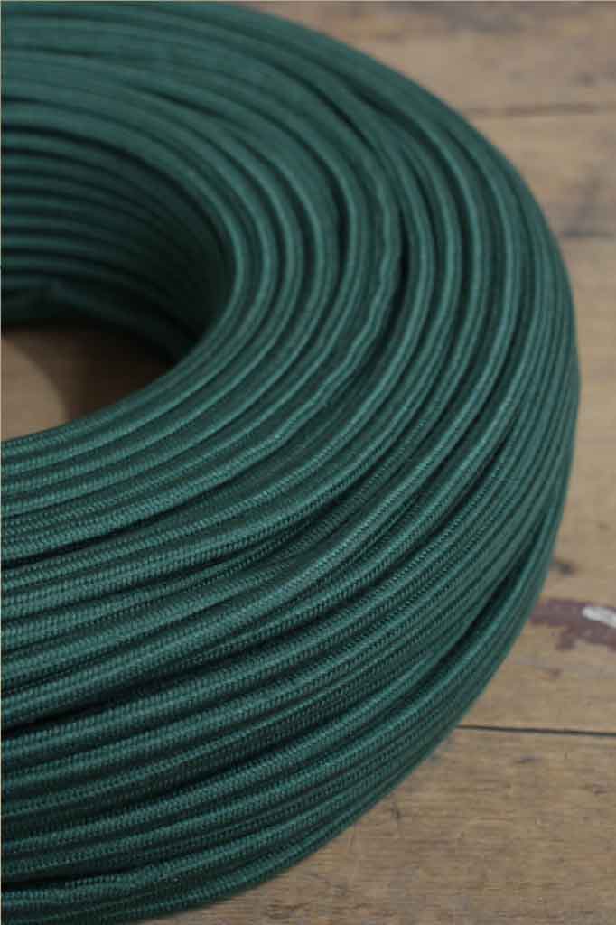 3 Core Insulated Green Braided Light Cord - Durable Flexible Electrical Wire for Home, Office, and DIY Lighting Projects