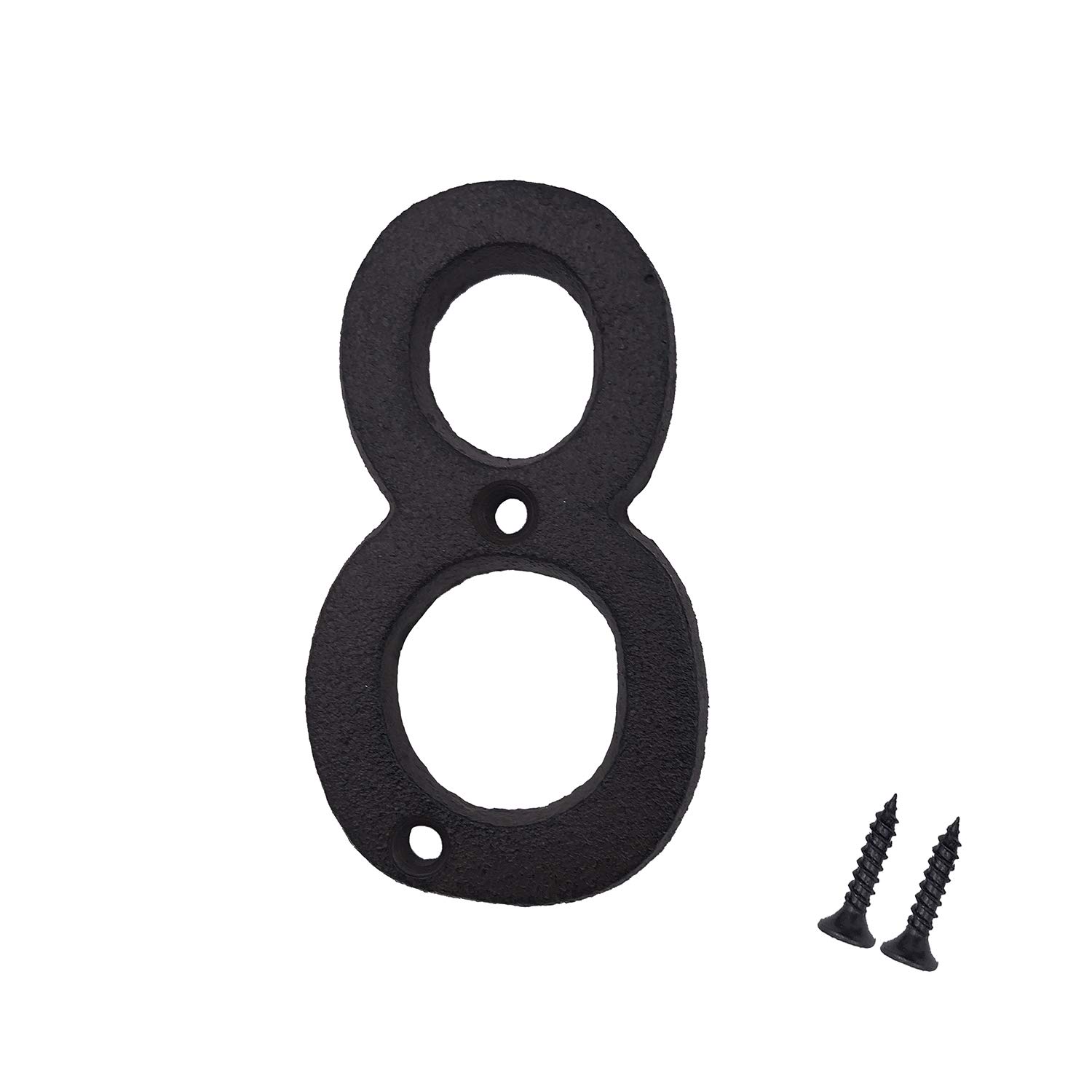 3 Inch Cast Iron House Numbers - Durable Mailbox & Home Address Plaque (Number 8) - Perfect for Front Door, Porch, Fence & Outdoor Property Identification