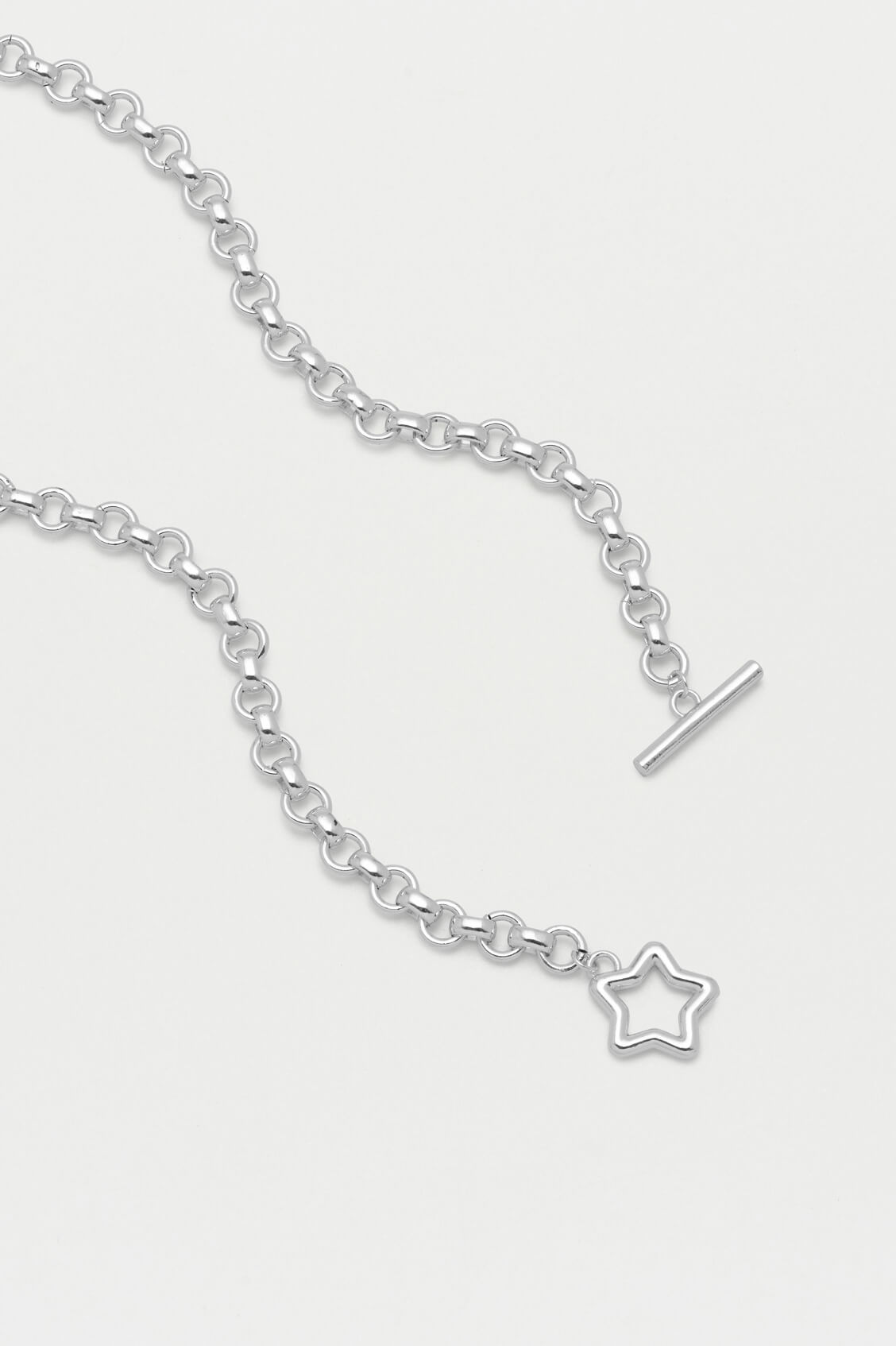 Star T Bar Link Chain Necklace for Women - 18K Gold Plated Stainless Steel Layering Necklace - Perfect for Everyday Wear, Gift Giving & Special Occasions