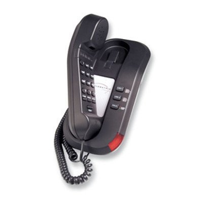 Vintage Black 2-Line Trimline Telephone - Retro Rotary Dial Desk Phone with Corded Handset for Home & Office Decor - Perfect for Nostalgic Collectors and Vintage Style Interior Design