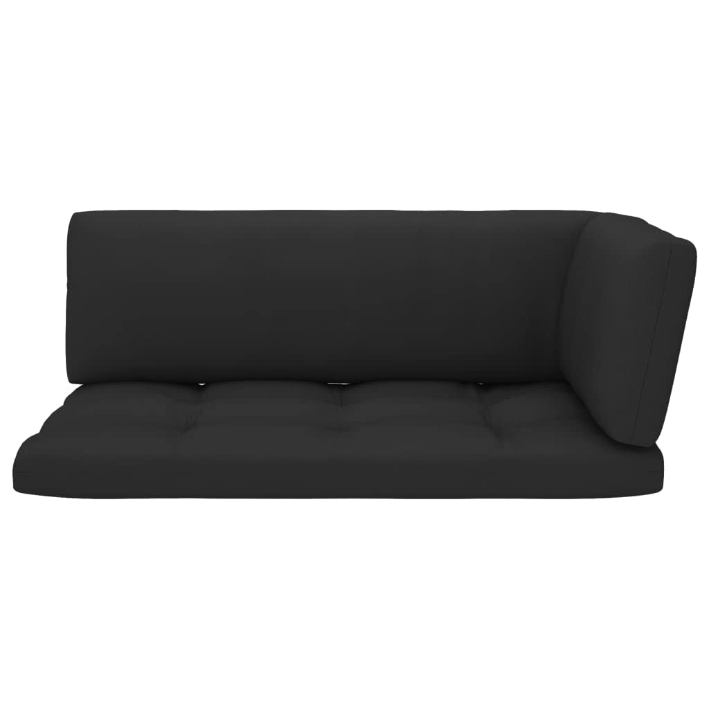 Premium 3-Piece Pallet Sofa Cushion Set - Extra Thick Padded Seat Cushions for Outdoor Patio Furniture - Waterproof & Durable Black Cushions - Perfect for Garden, Deck, Poolside & Backyard Relaxation