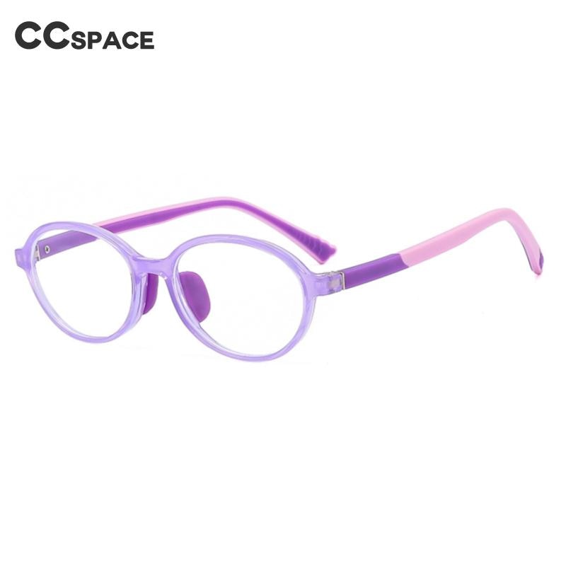 CCspace Unisex Youth Full Rim Round Silicone Eyeglasses 54674 - Durable & Flexible Kids Glasses for School, Sports & Outdoor Activities