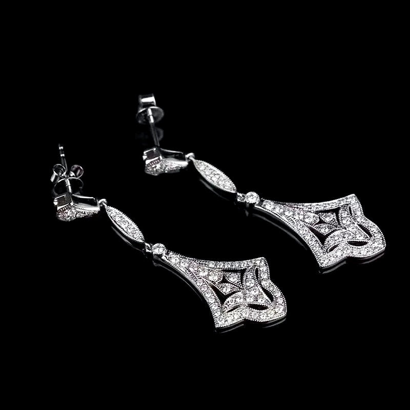 Vintage Style CZ Bridal Earrings for Women - Elegant Cubic Zirconia Wedding Jewelry - Perfect for Brides, Bridesmaids, and Special Occasions