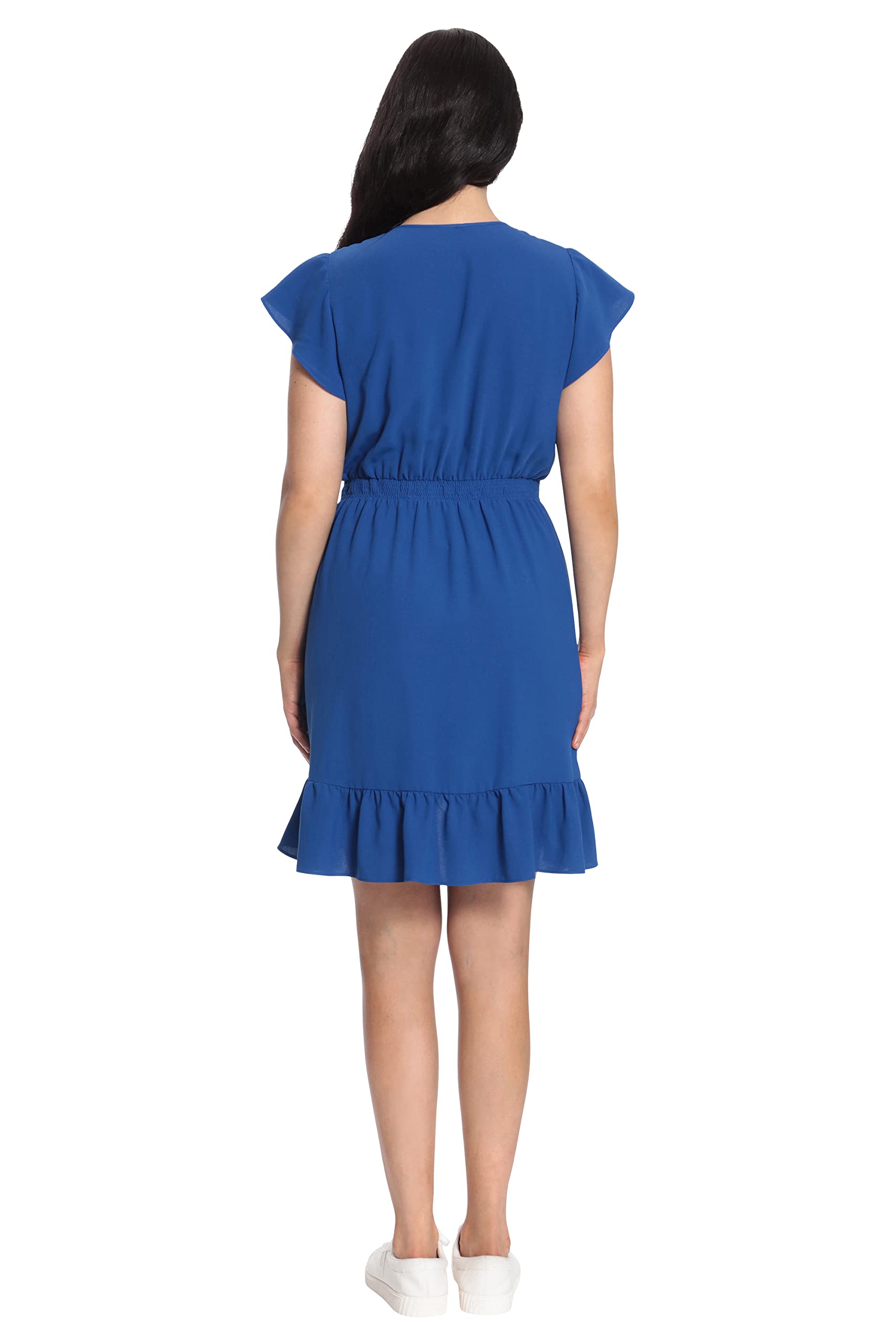 London Times Women's Smocked Ruffle Dress for Summer Outings