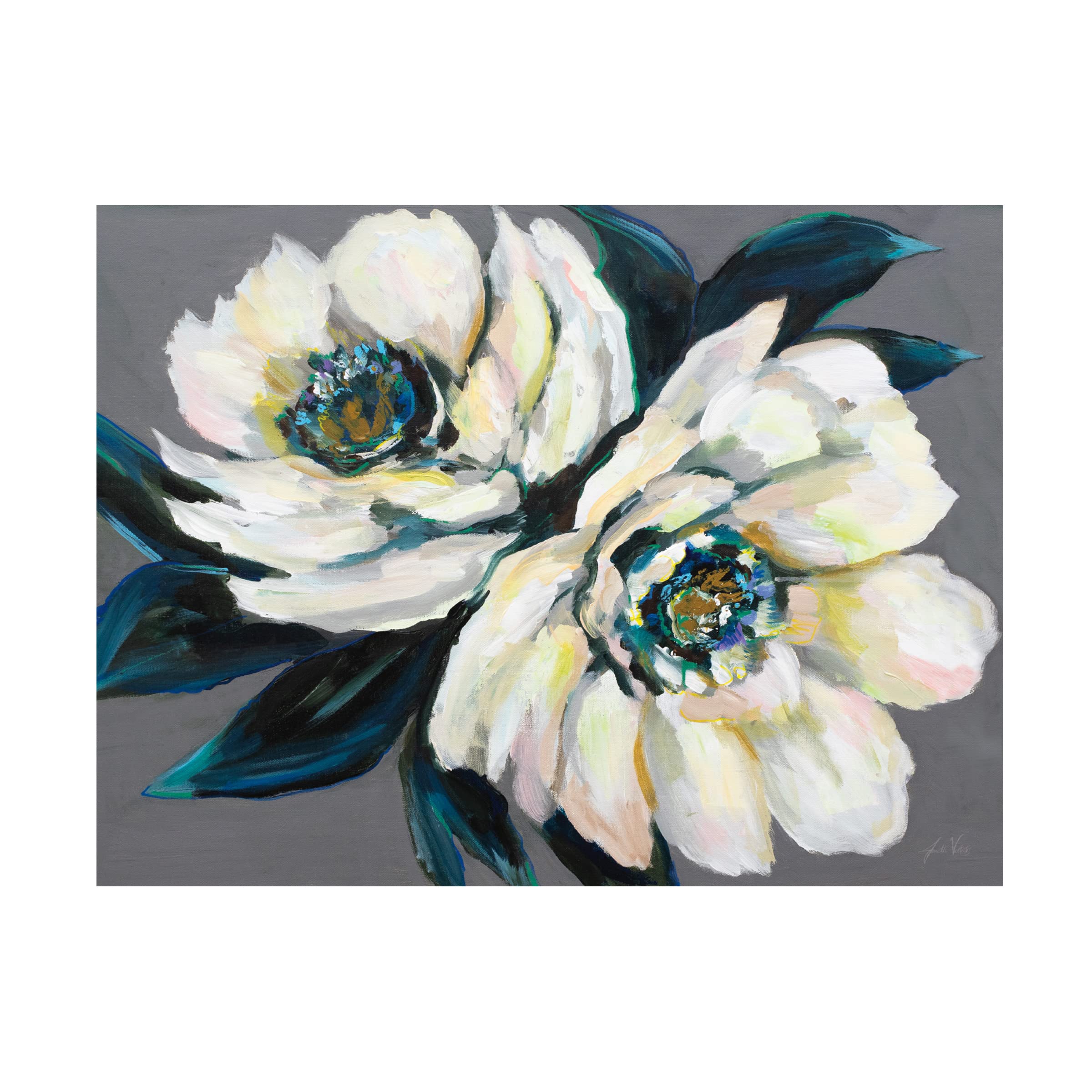 Trademark Fine Art 'Budding Beauty Pattern VF' Canvas Wall Art by Farida Zaman - Floral Home Decor for Living Room, Bedroom & Office