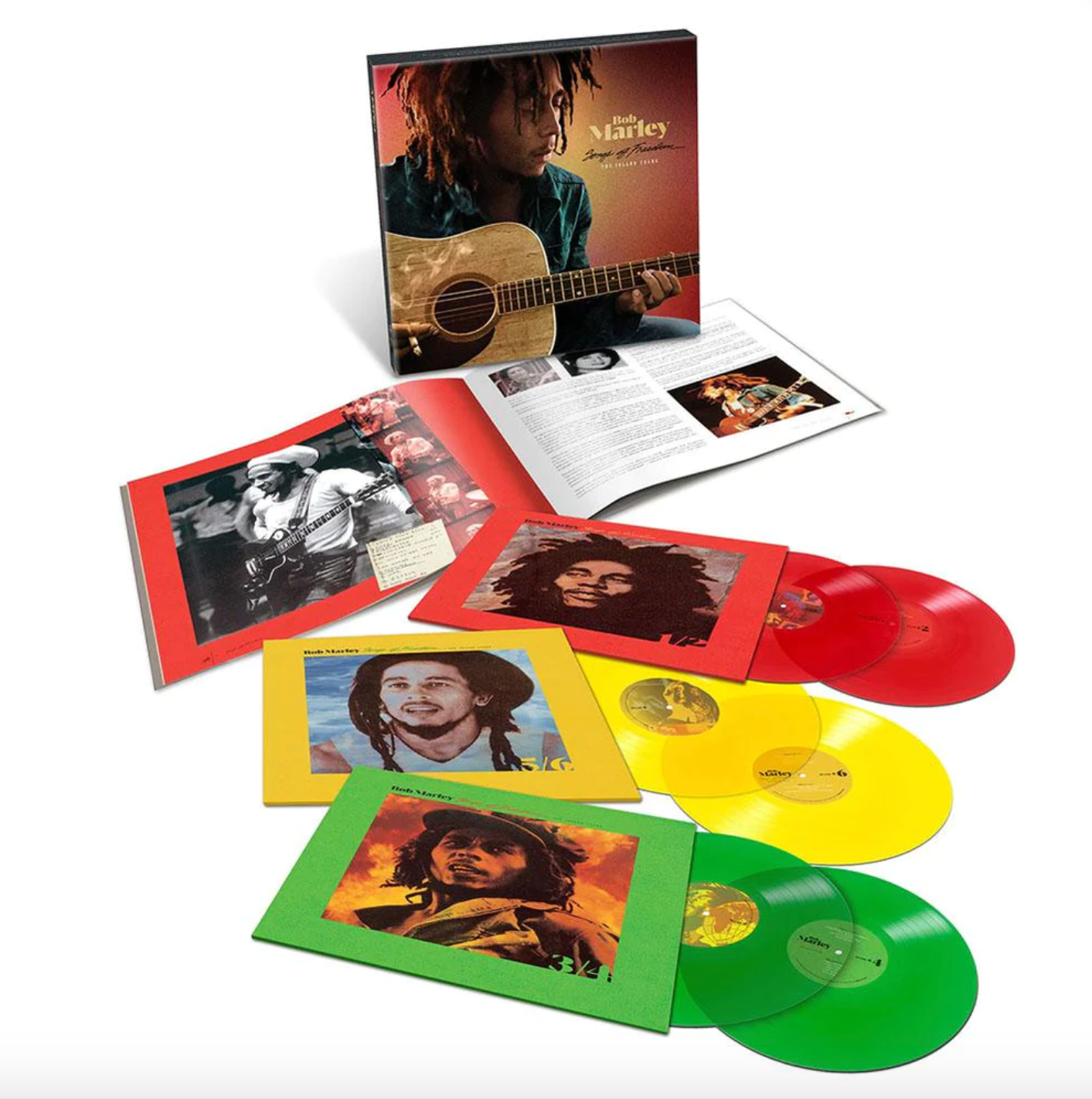 Bob Marley & The Wailers - Songs Of Freedom: The Island Years (6 LP Box Set) - Limited Edition Colored Vinyl Records - Perfect for Reggae Music Collectors & Vinyl Enthusiasts - Great for Home Listening, Gifts & Music Collections