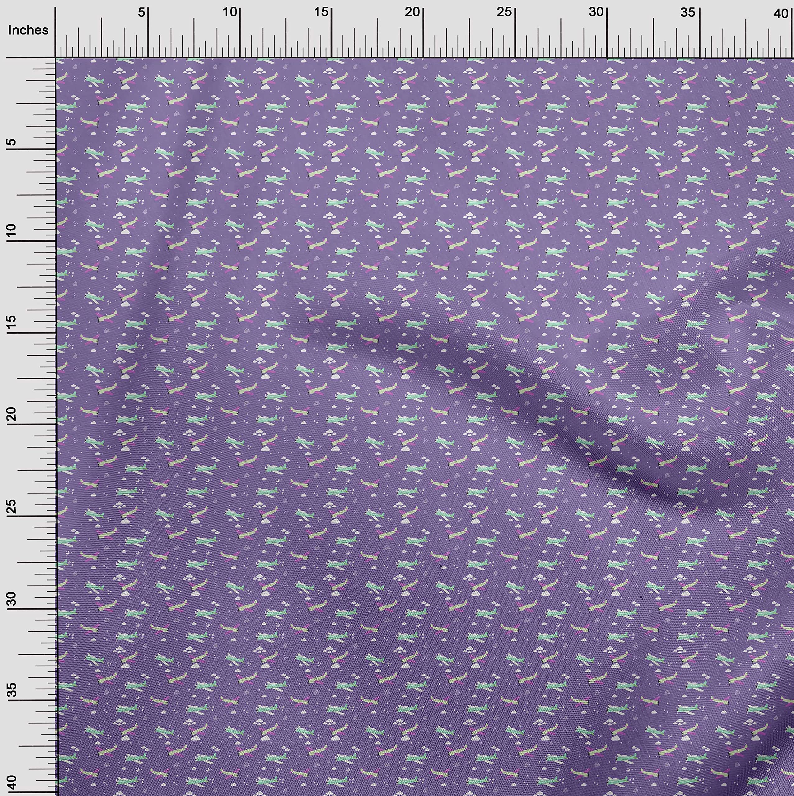 Premium Cotton Silk Violet Fabric for Kids - 42 Inch Wide Printed DIY Sewing Material by The Yard | Perfect for Children's Clothing, Crafts & Home Decor Projects