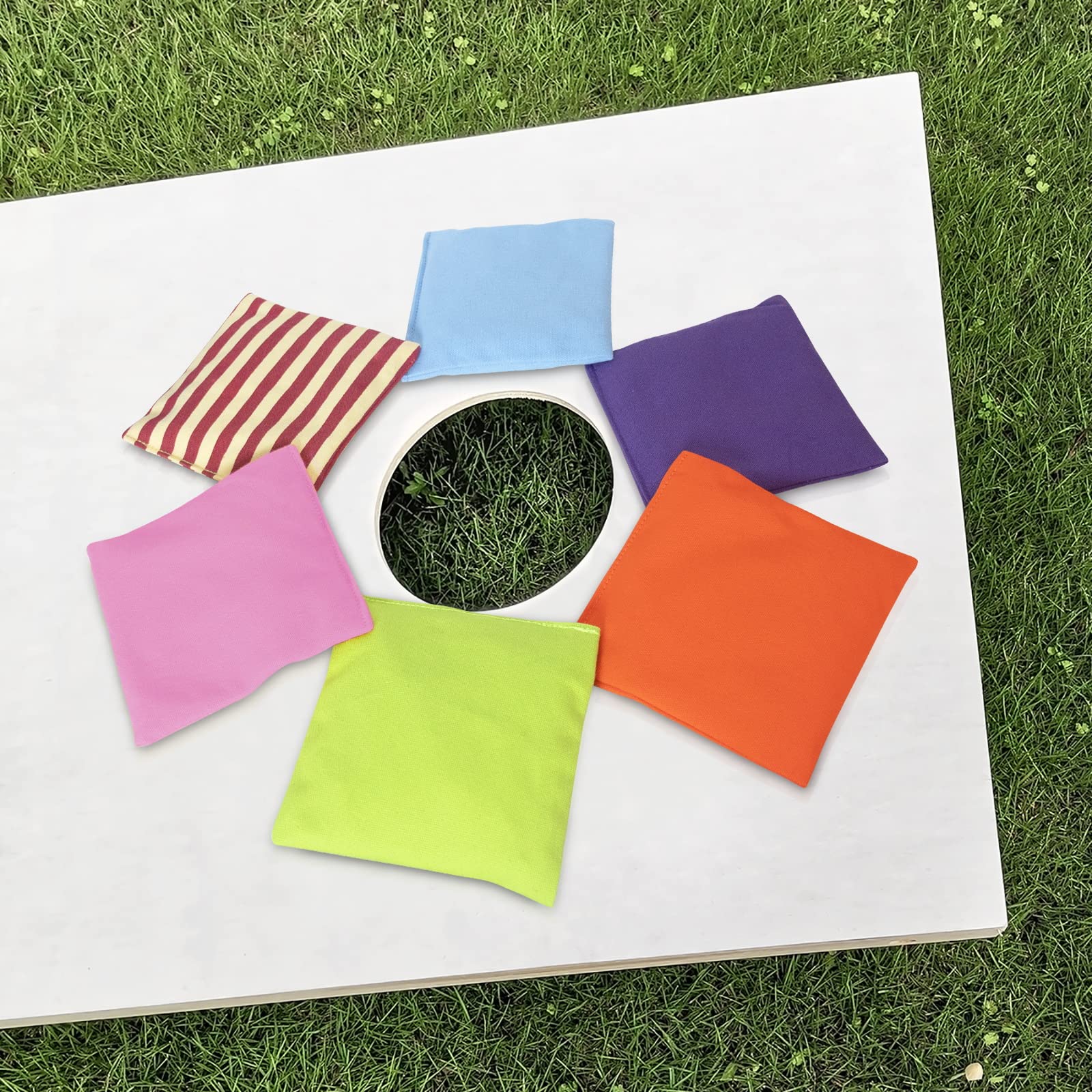 Premium Weather-Resistant Duck Cloth Cornhole Bean Bags Set of 8 - Regulation Size for Outdoor Games, Backyard Parties, and Tailgating Events - PetGirl Cornhole Bags