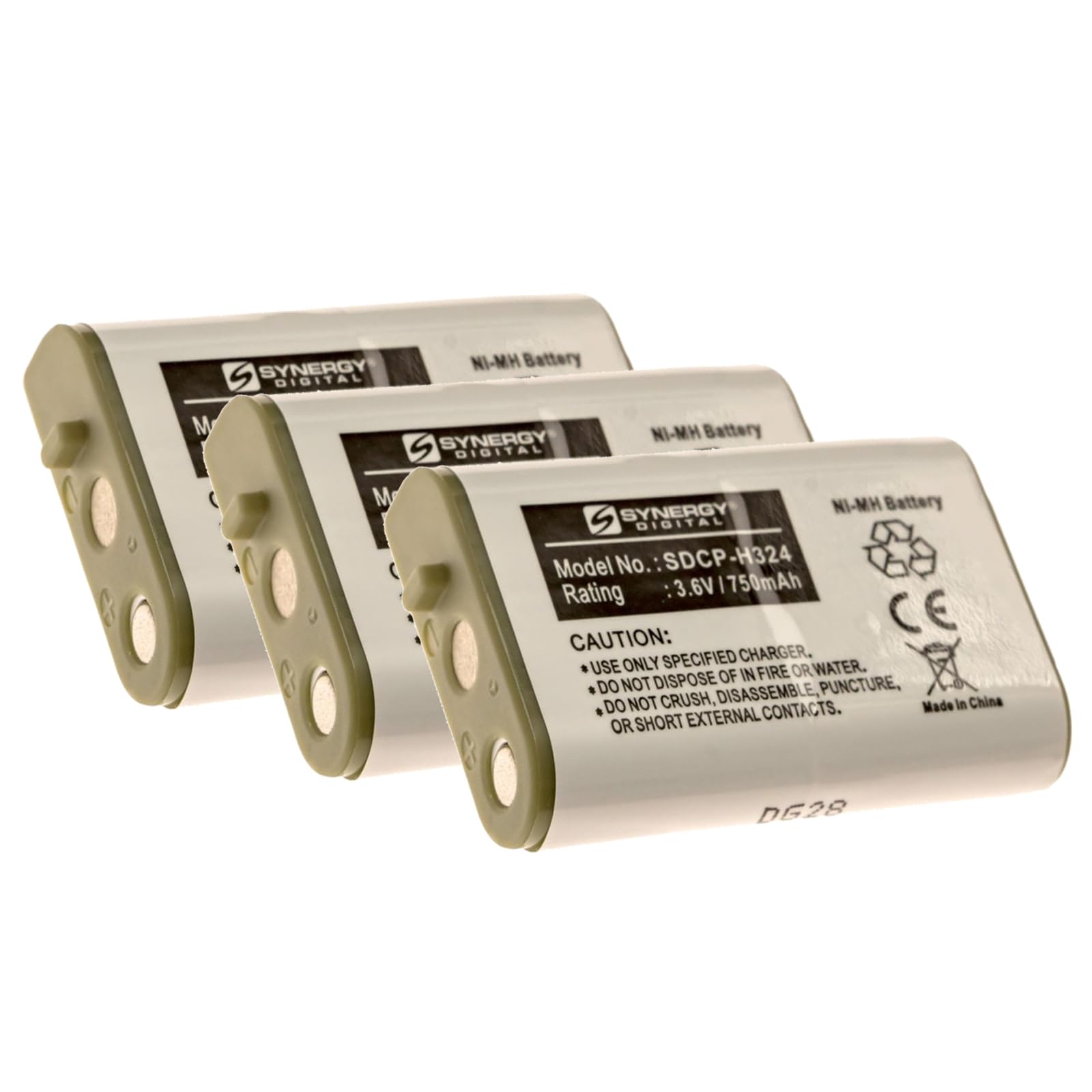 Synergy Digital Rechargeable Cordless Phone Batteries - 3 Pack Ni-MH 3.6V 750mAh Replacement Battery for V-tech 80-0429-00-00, 80-1324-00-00, 80-5808-00-00 Models - Perfect for Home & Office Cordless Phones