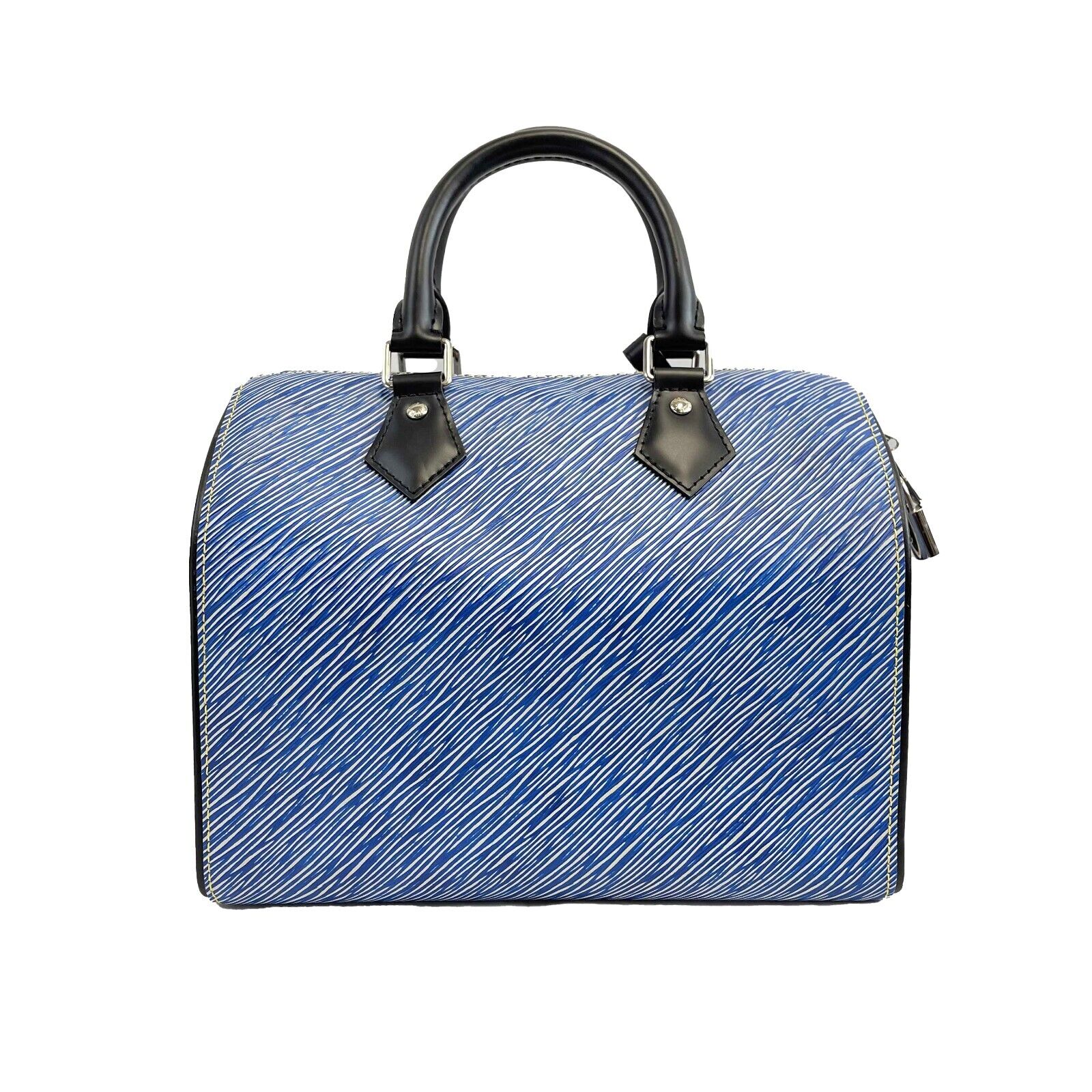 Louis Vuitton Speedy Bandouliere 30 Blue Epi Leather Crossbody Bag with Adjustable Strap - Perfect for Work, Travel & Everyday Use