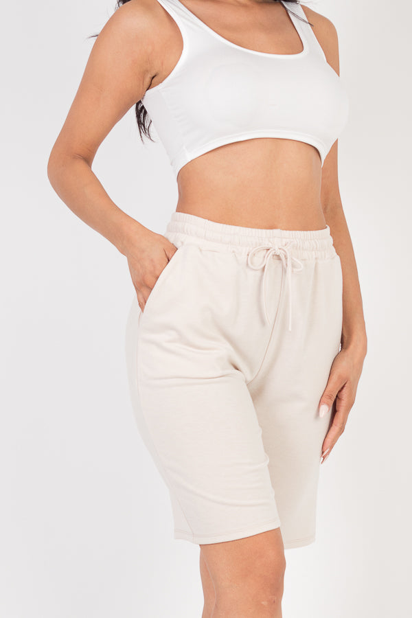 French Terry Bermuda Shorts for Women - Soft & Comfortable Casual Lounge Shorts - Perfect for Yoga, Running, and Summer Outfits
