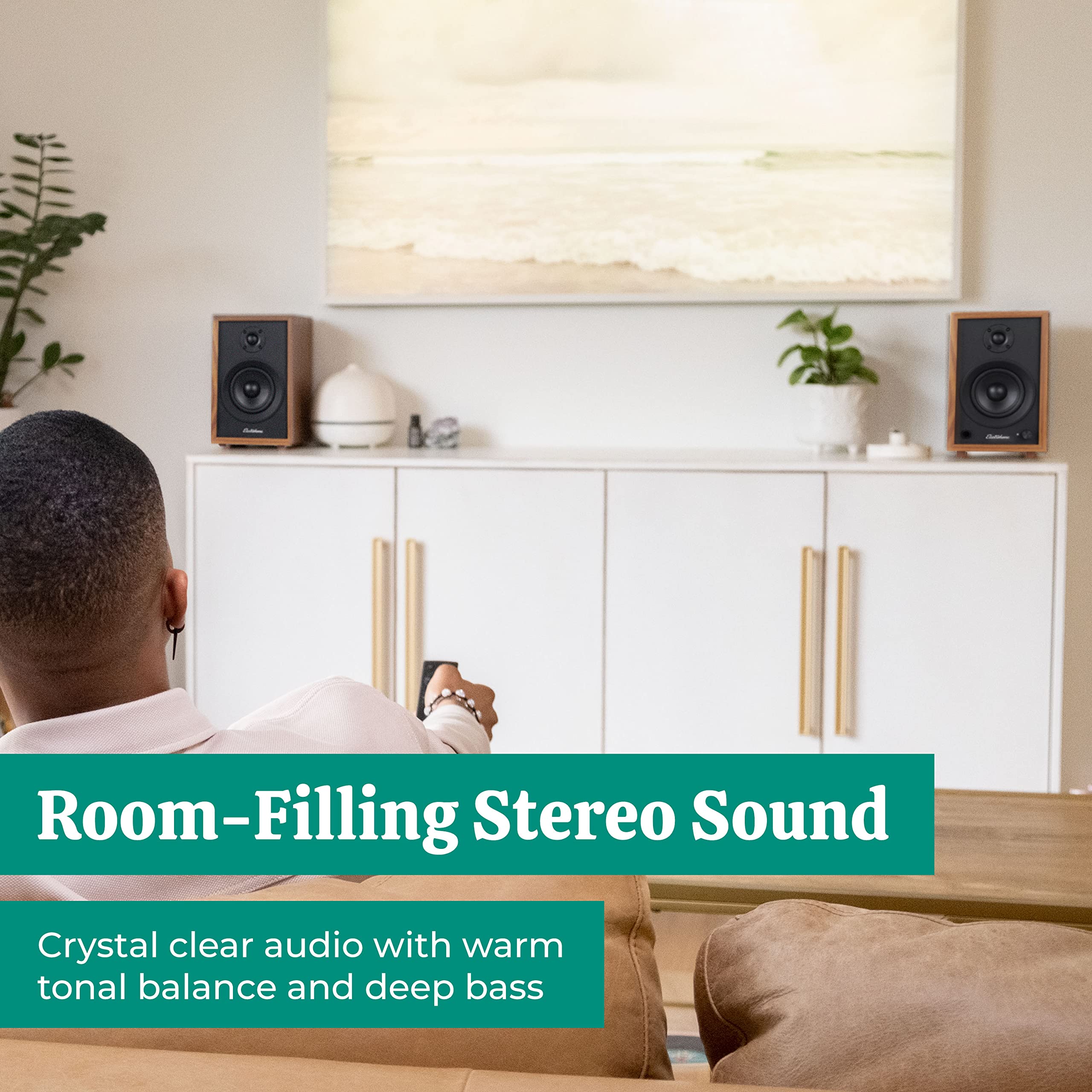 Electrohome McKinley 2.0 Stereo Powered Bookshelf Speakers with Built-in Amplifier, 4