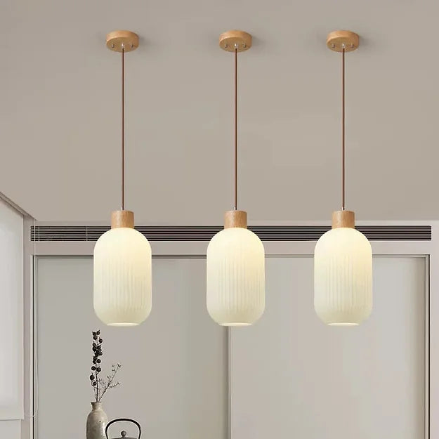 Vintage White Glass Pendant Light - Elegant Farmhouse Lantern Style Chandelier for Dining Room, Kitchen Island, Bedroom, and Porch Lighting