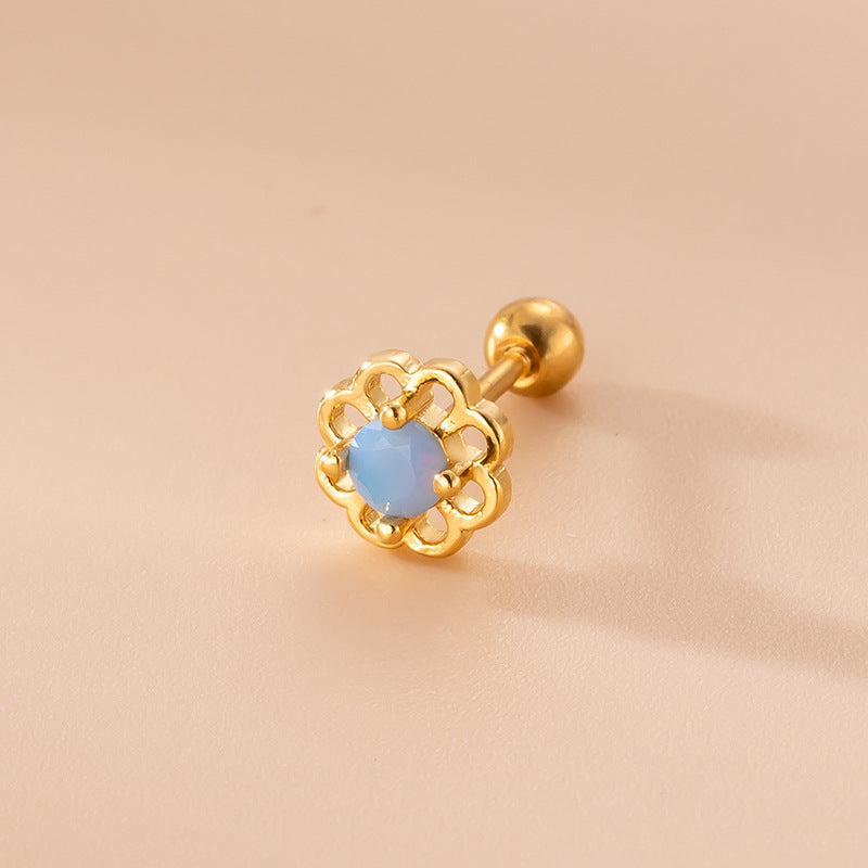 20G Small Flower Helix Stud Sleeper Earrings for Cartilage Piercing | HSPJ777 | Perfect for Everyday Wear, Gifts & Special Occasions