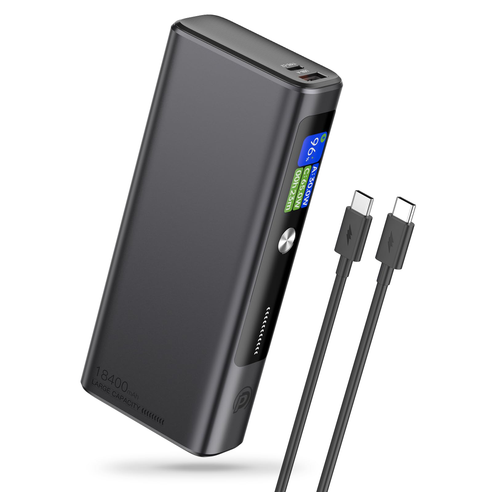 130W Power Bank 18400mAh Portable Laptop Charger - 3 Port Fast Charging with Smart Digital Display | Compatible with iPhone 15/14/13, Samsung, MacBook, Dell | Perfect for Travel, Business & Outdoor Use