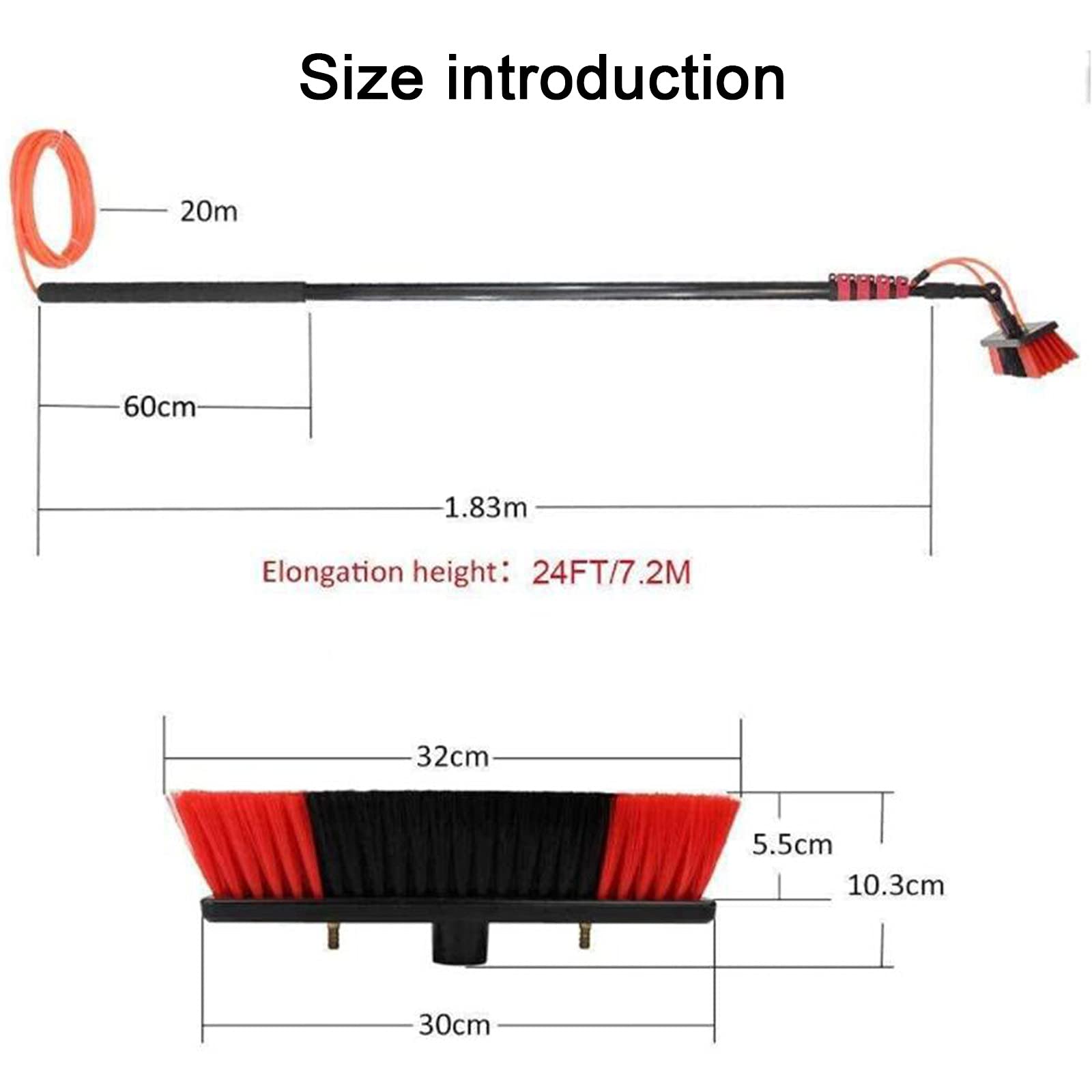 Telescopic Window Cleaning Kit with Solar Panel Brush - Extendable Water Fed Pole System for Home & Commercial Use - Perfect for High Windows, Solar Panels, and Hard-to-Reach Areas