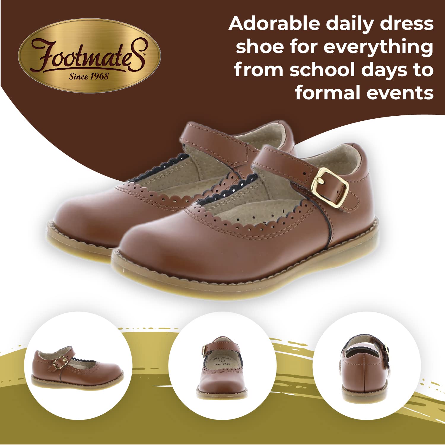 FOOTMATES Baby Girls Mary Jane Flats - Allie Style for Infant, Toddler & Little Kids | Comfortable & Stylish Shoes for School, Parties & Everyday Wear