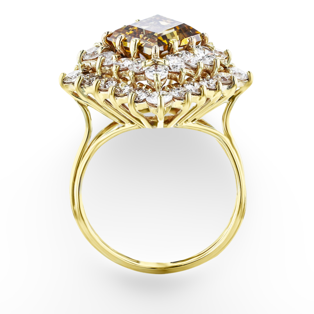 18KT Yellow Gold 3.75CTW & 2.00CTW Diamond Ring for Women - Luxury Wedding Engagement Band - Perfect for Proposals, Anniversaries & Special Occasions