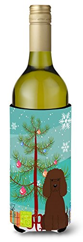 CoolCookware Christmas Tree Irish Water Spaniel Wine Bottle Insulator - Perfect for Holiday Parties, Gifts & Keeping Beverages Cold