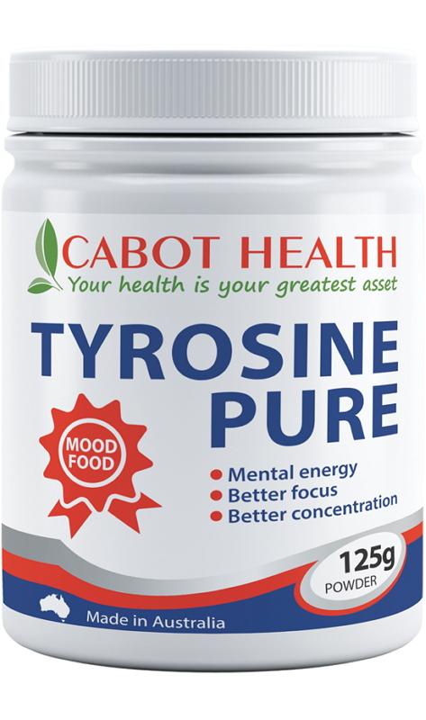 Cabot Health L-Tyrosine Powder - Pure Mood & Brain Support Supplement for Focus, Stress Relief & Mental Clarity - Ideal for Work, Study & Daily Wellness