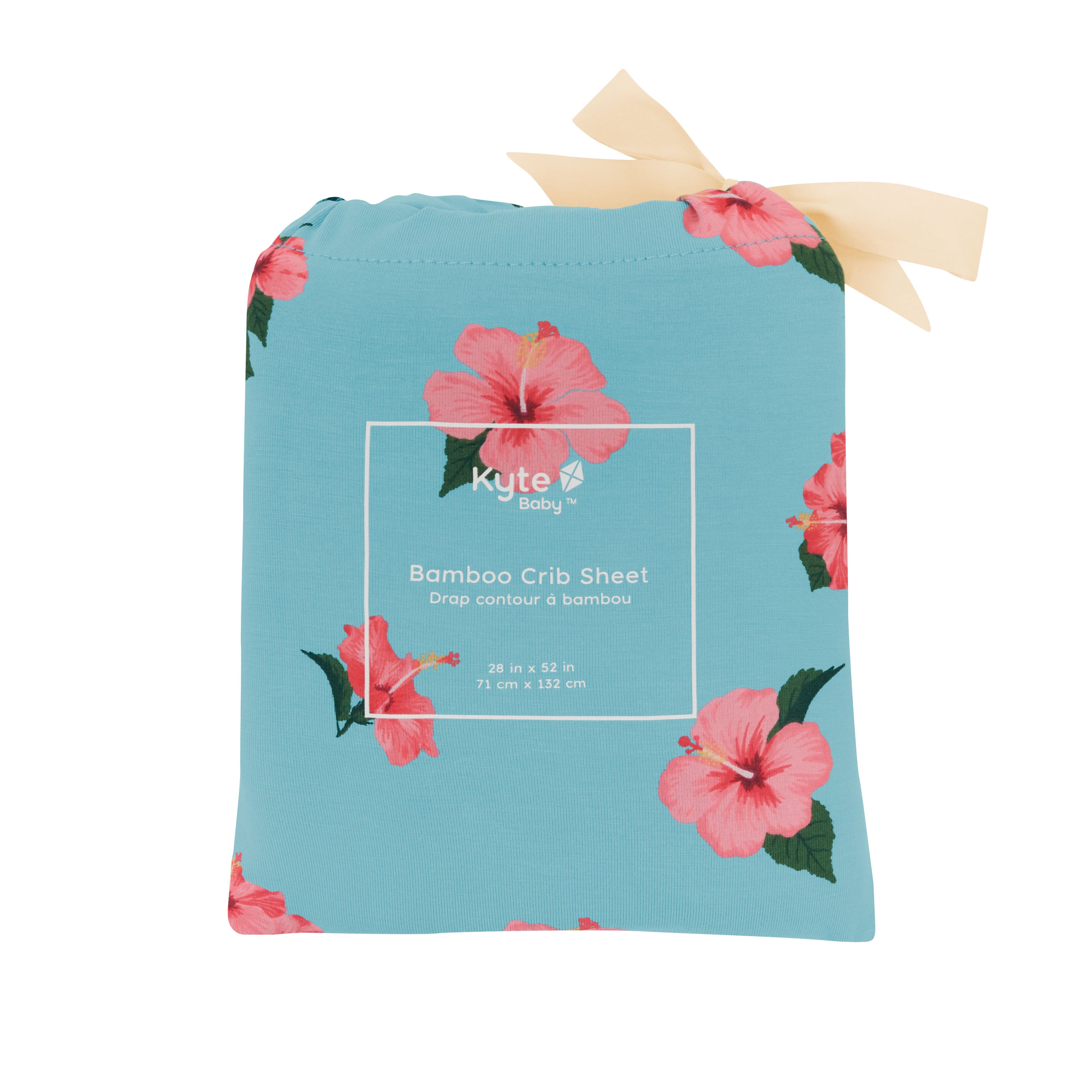 Organic Cotton Crib Sheet with Hibiscus Print - Soft Baby Bedding for Nursery, Crib & Toddler Bed - Breathable & Hypoallergenic for Comfortable Sleep