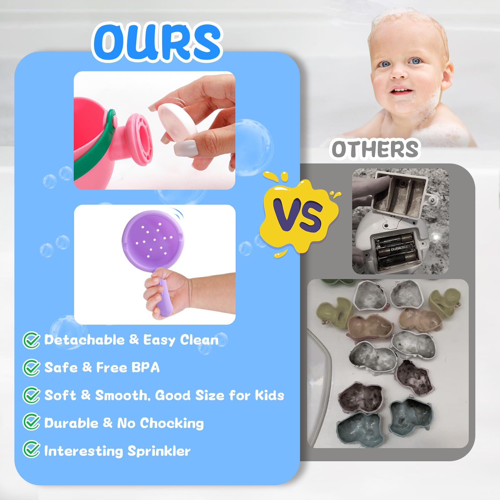 **5-Piece Baby Bath Toys Set for Toddlers Ages 1-4 | Fun Bathtub Water Toys for Kids | Perfect Baby Shower Gift (Random Colors) | Safe & Engaging Bath Time Play**