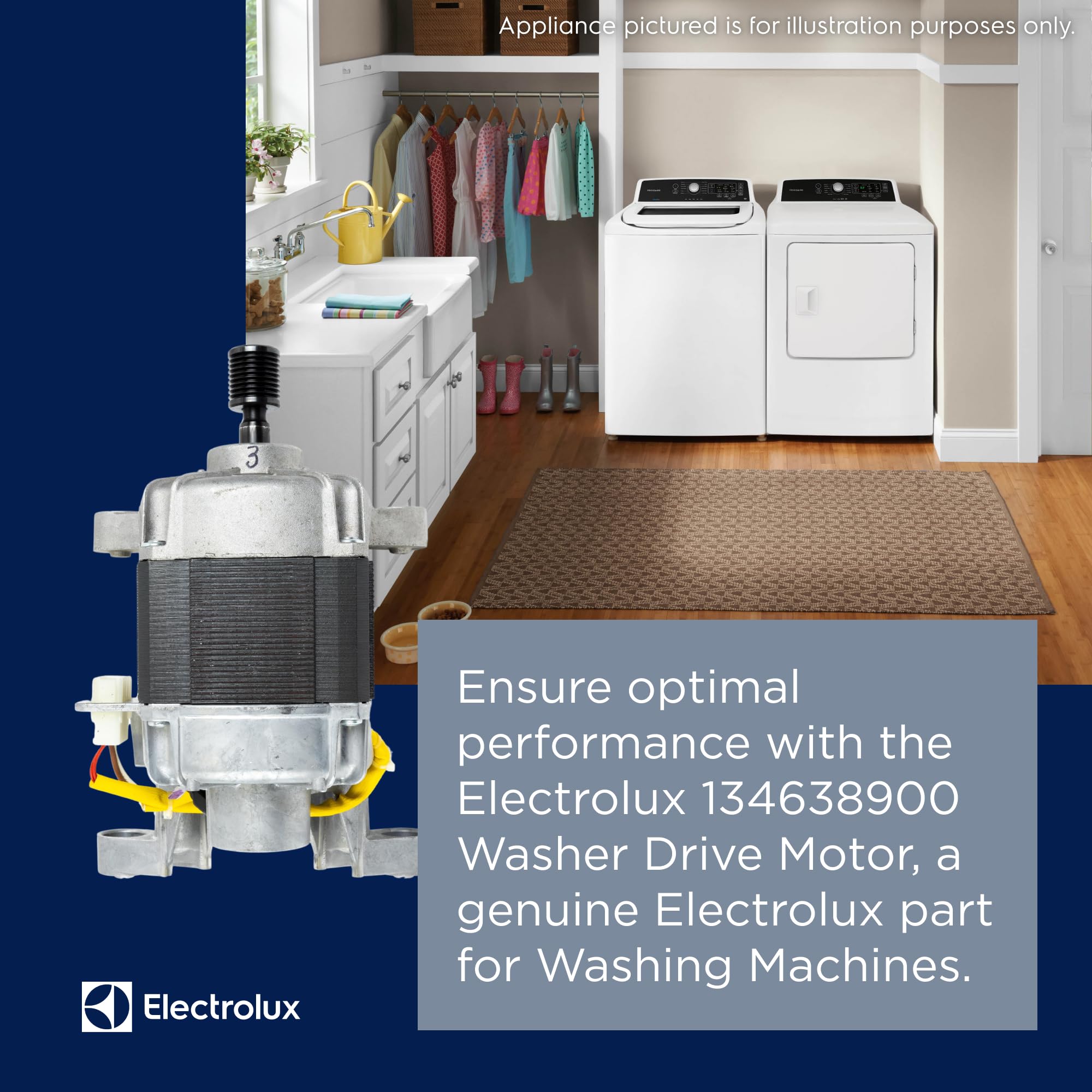 Electrolux 134638900 Washing Machine Drive Motor Replacement Part - Compatible with Various Electrolux Washer Models | Perfect for DIY Repairs & Home Appliance Maintenance