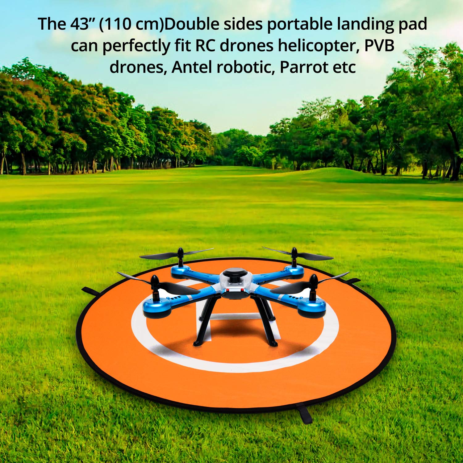 QWORK Double Sided Helicopter Landing Mat - 43