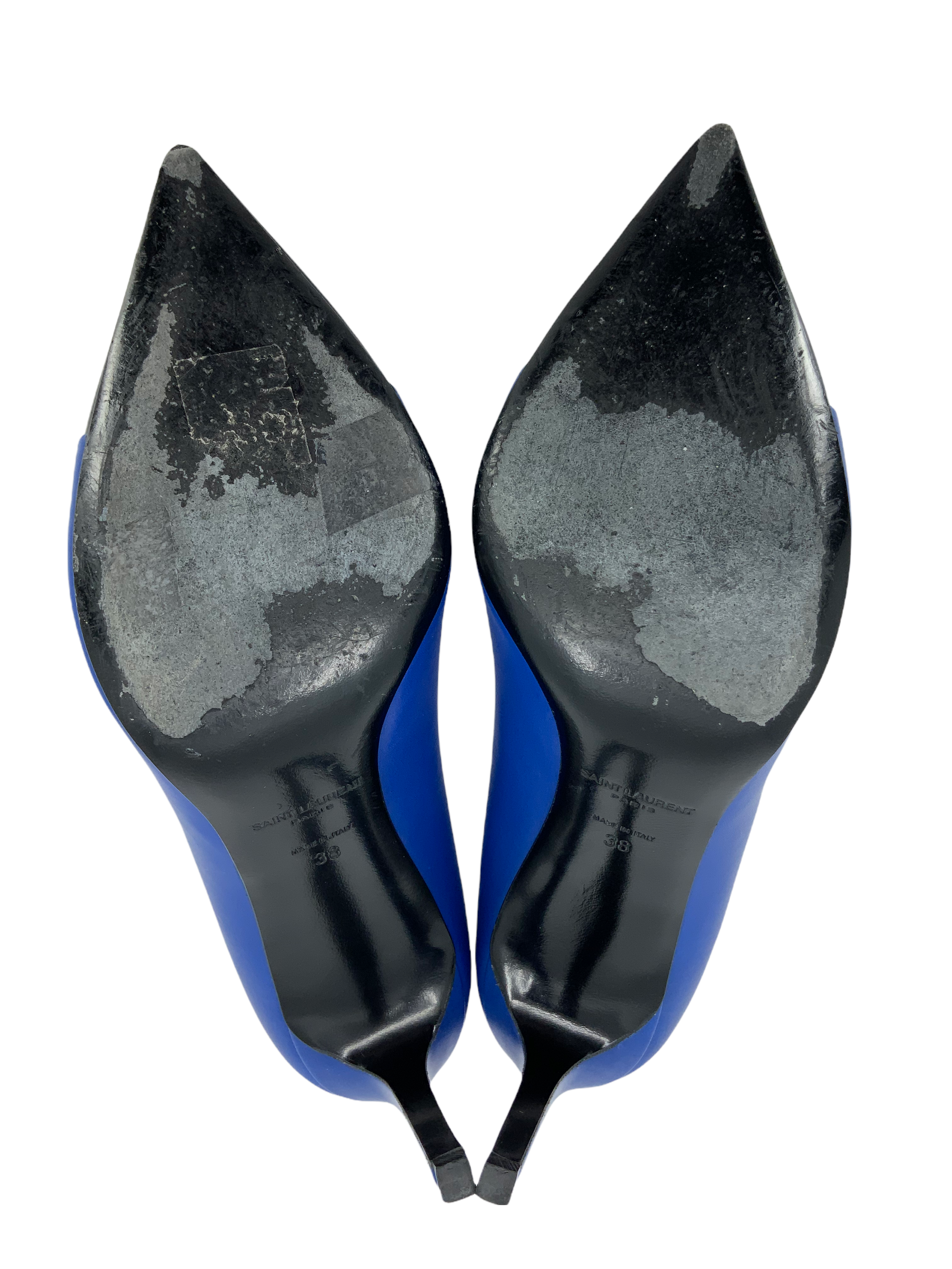 Saint Laurent Bi-Color Cap Toe Pumps Women's Size 8 | Luxury Designer Heels for Office, Party & Special Occasions