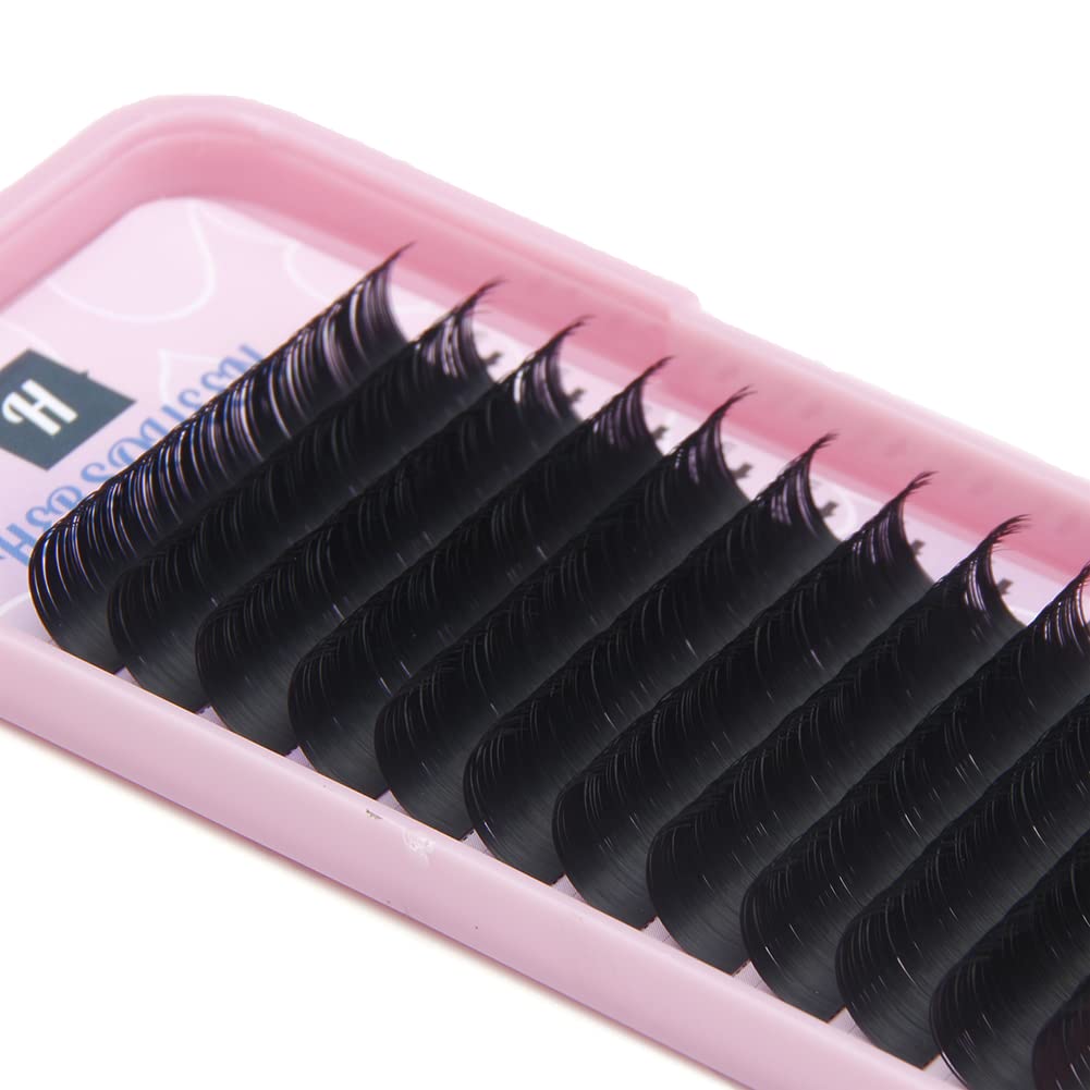 Ellipse Eyelash Extensions - Matte Black Flat Lashes, Cashmere Faux Mink Individual Lashes | C Curl & D Curl | Volume Semi-Permanent Lash Tray for Professional & DIY Use | Perfect for Weddings, Parties & Everyday Glam