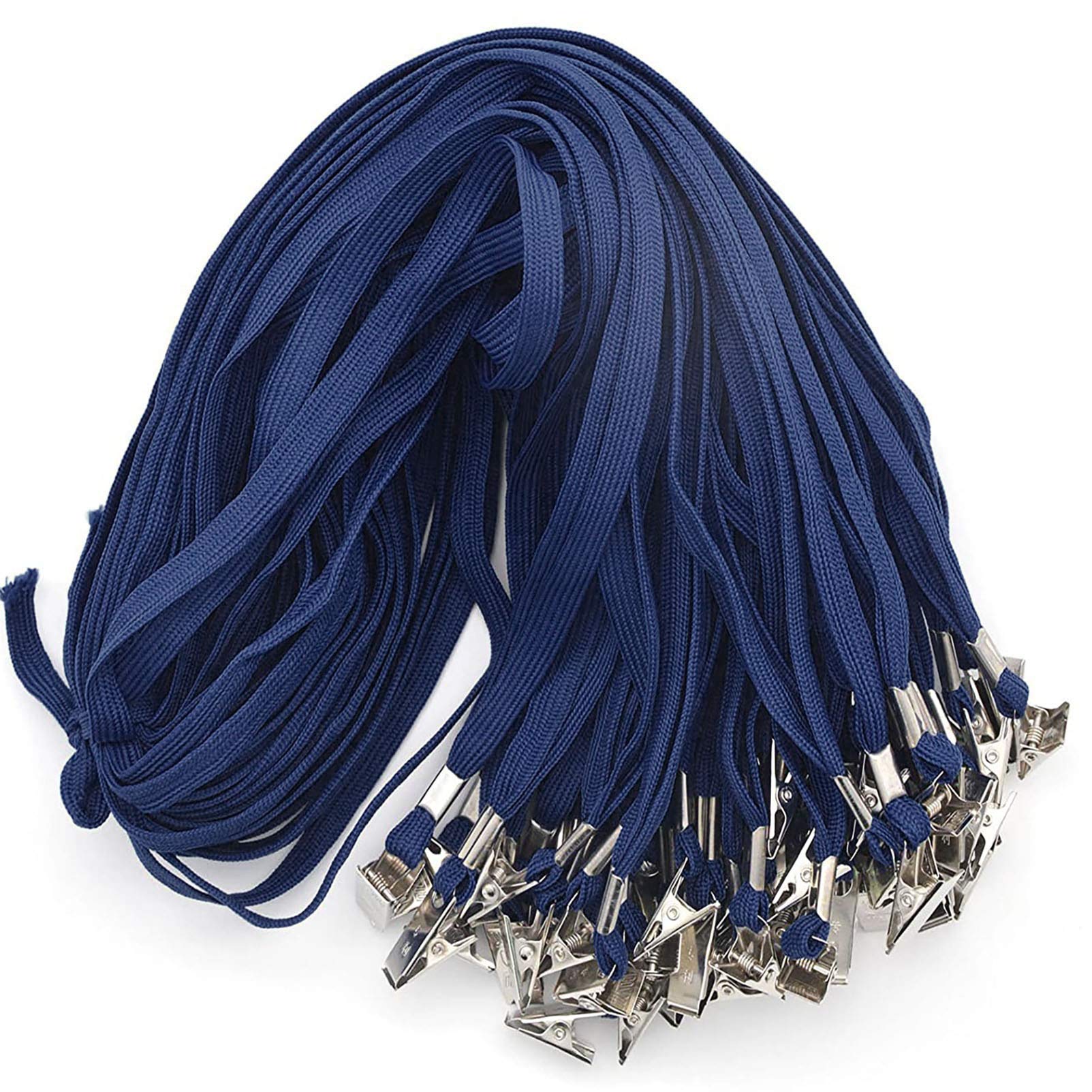 Black Lanyard 100 Pack with Badge Clip - 32