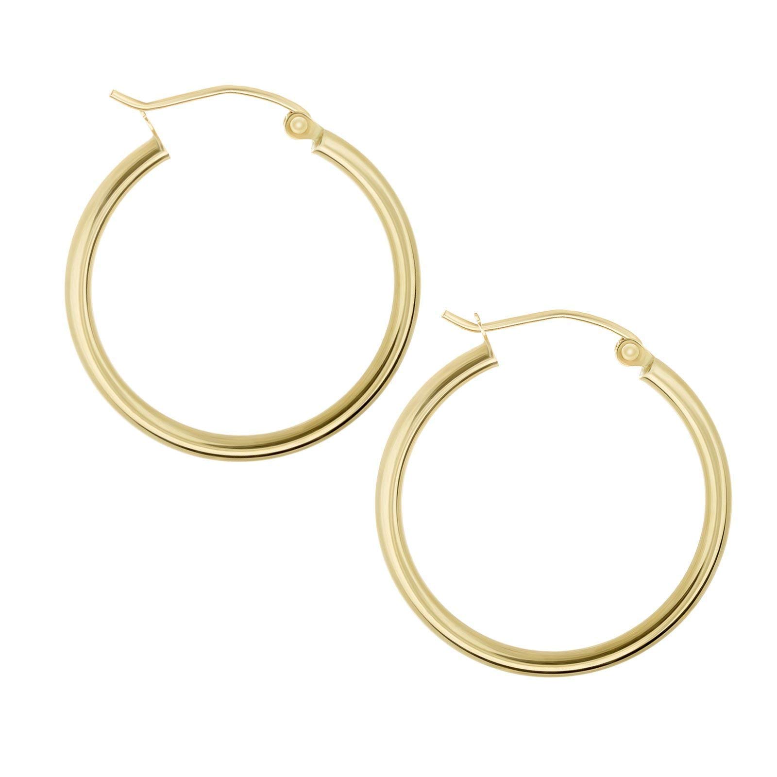 14K Gold Hoop Earrings for Women - Classic Everyday Jewelry for Work, Date Night & Casual Outfits