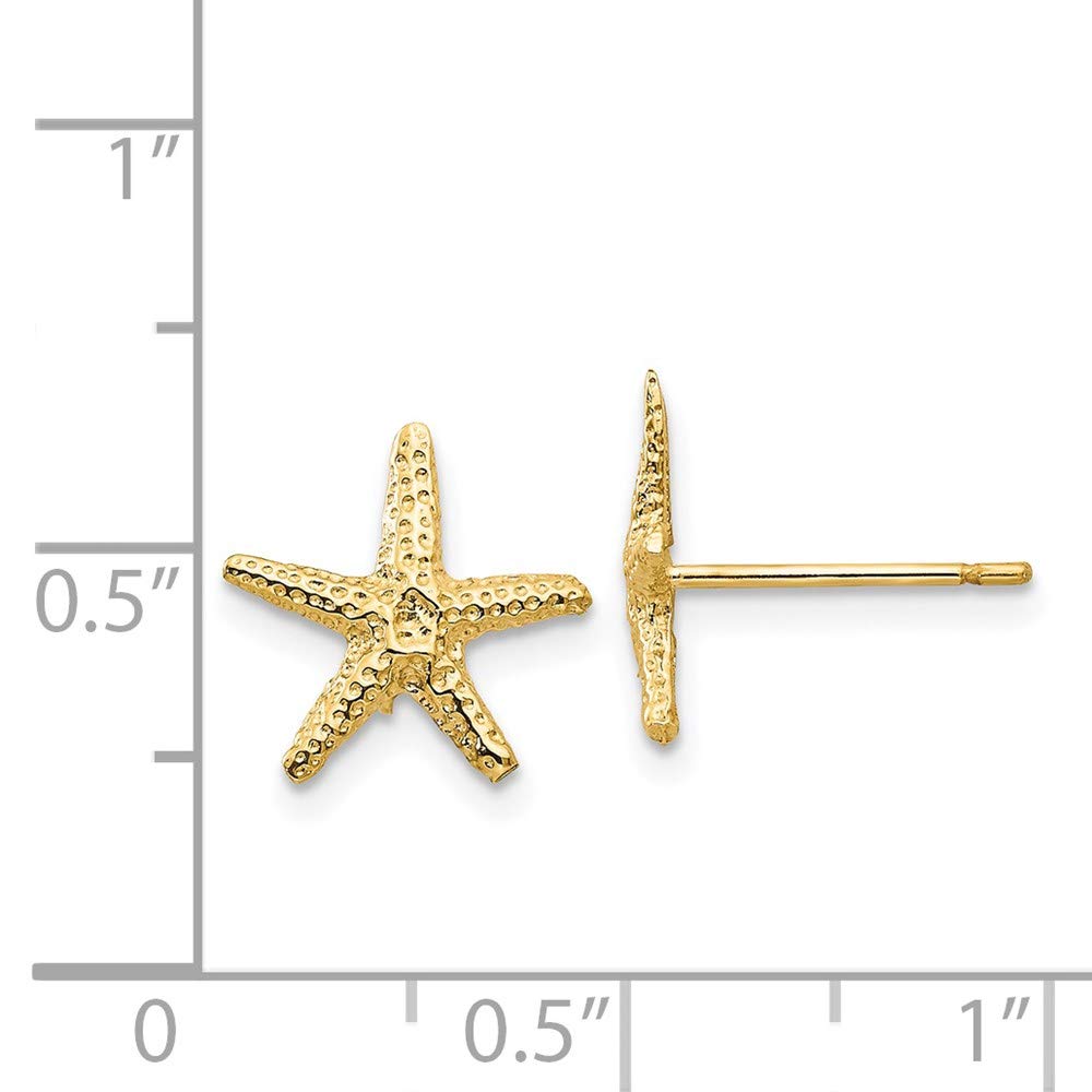 14K Yellow Gold Starfish Post Earrings for Women – Hypoallergenic, Dainty & Elegant Jewelry for Everyday Wear, Beach Vacation, and Summer Outfits