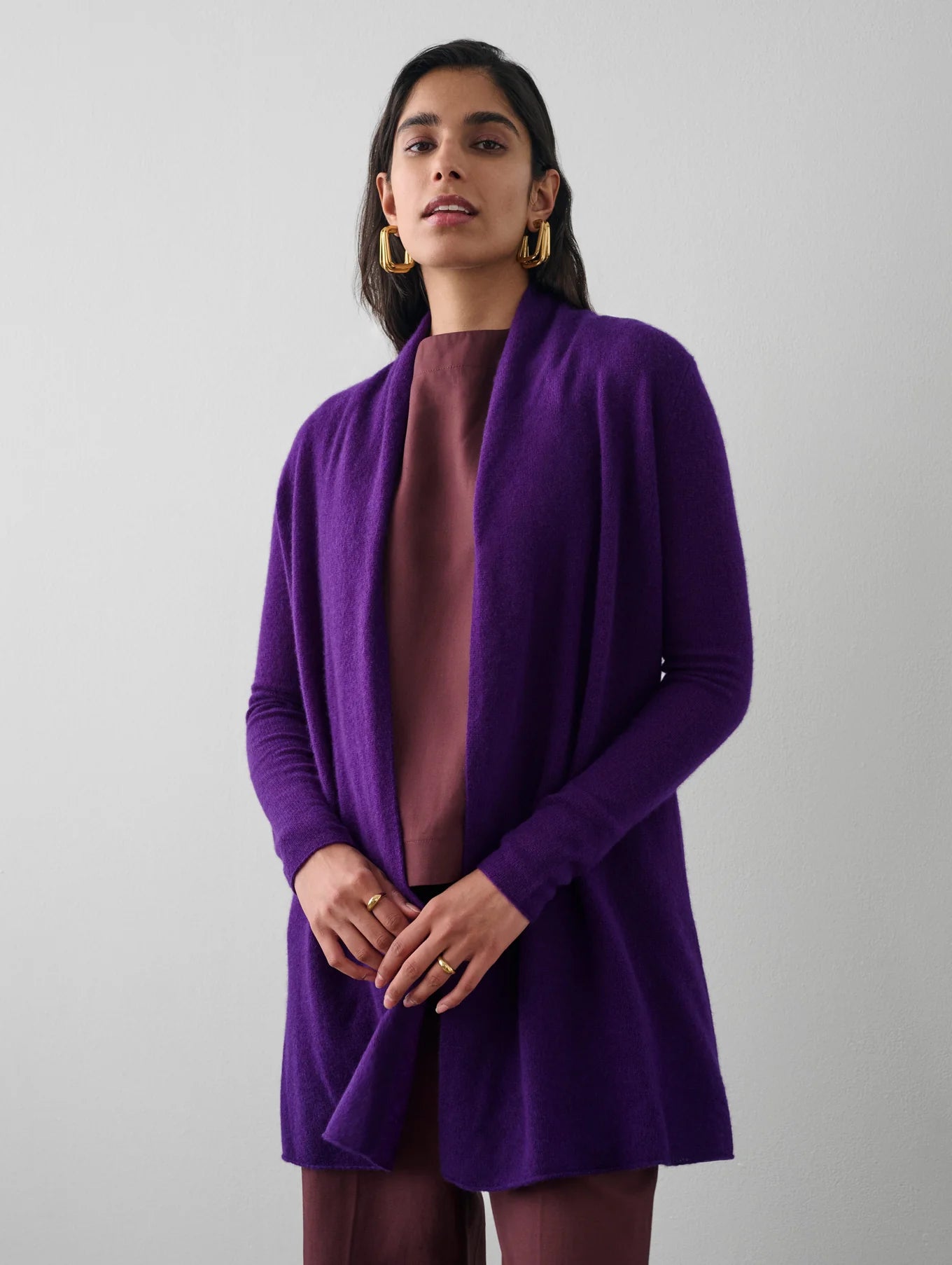 Luxury Essential Cashmere Trapeze Sweater - Soft Deep Plum Women's Pullover for Fall & Winter | Perfect for Office, Date Night & Cozy Evenings