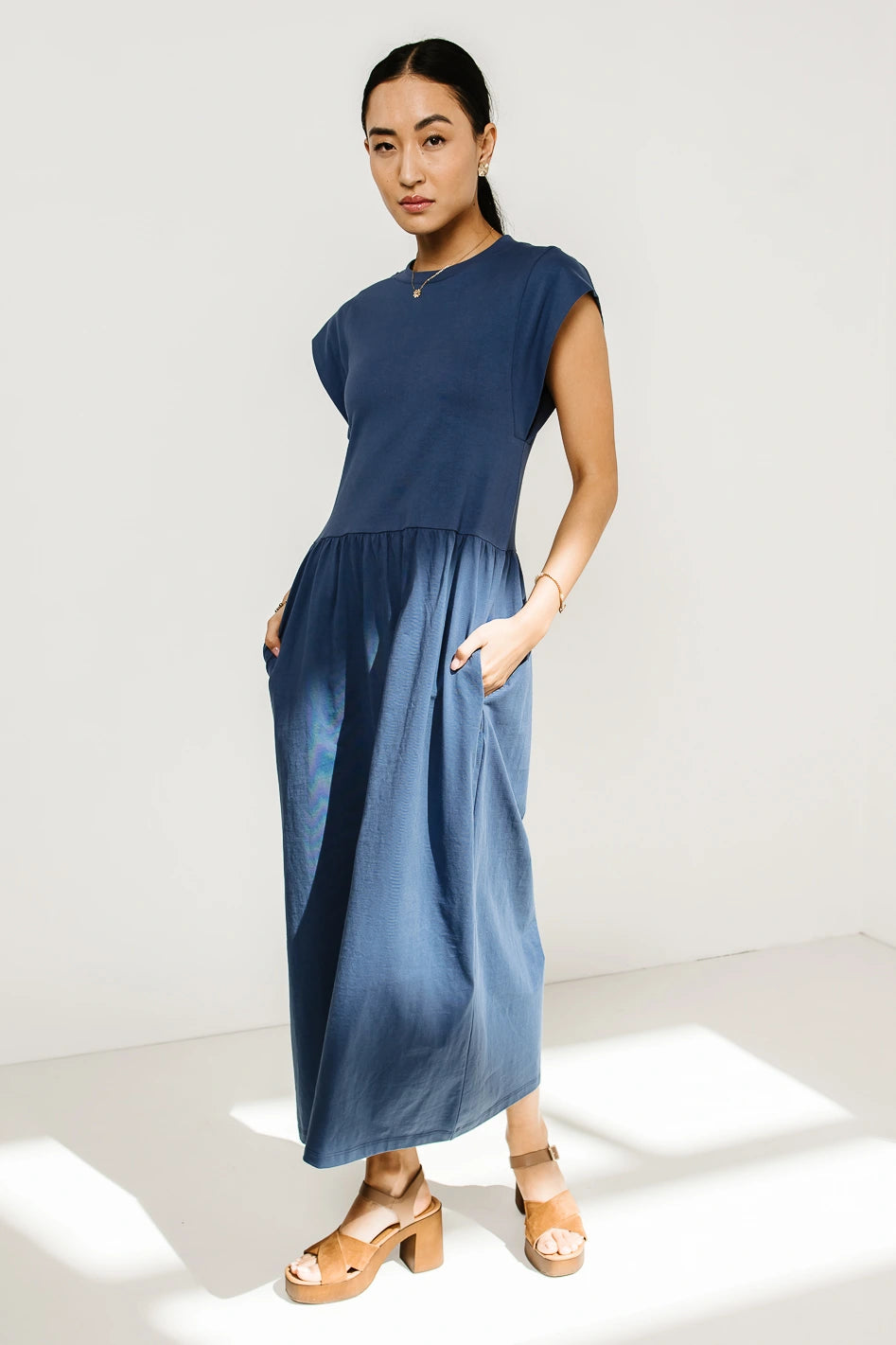 Louie Midi Dress in Indigo - Elegant Casual & Party Wear for Women | Perfect for Date Nights, Office & Special Occasions | FINAL SALE