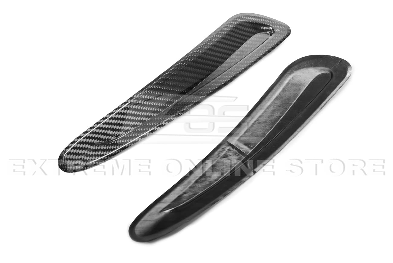 JDM Style Carbon Fiber Hood Duct Louver Cover Pair for 2020-2023 Toyota A90 A91 Supra - Factory Replacement & Performance Upgrade - Perfect for Street Racing & Car Shows