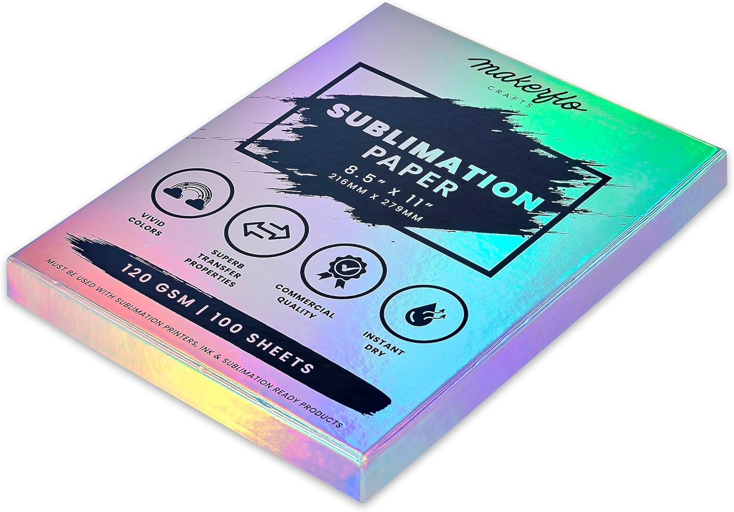 Makerflo Sublimation Paper 8.5 x 11 Inches - 1000 Sheets Heat Transfer Paper for T-Shirts, Mugs, Tumblers & DIY Crafts | Printable Sublimation Sheets for Christmas Gifts, Phone Cases & Home Decor Projects