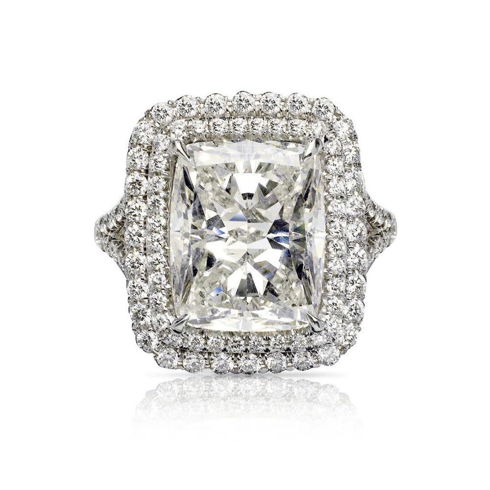 AZQ Fashion 925 Sterling Silver Princess Cut Cubic Zirconia Eternity Ring - Multi Row Shiny CZ Diamond Wedding Band for Women | Perfect for Engagement, Anniversary & Special Occasions