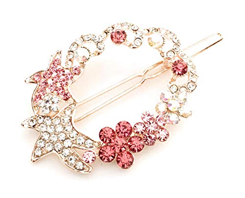 Elegant Small Hair Clips for Women & Girls - Sparkling White & Pink Stone Barrettes for Thin Hair | Perfect for Kids, Parties, Weddings & Everyday Styling