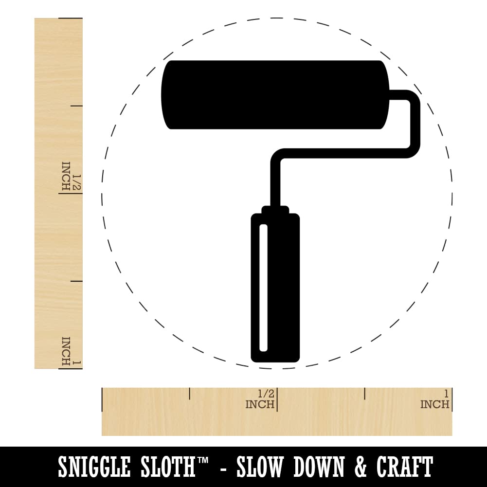 1 Inch Medium Blue Ink Self-Inking Rubber Stamp - Paint Roller Style for Stamping, Crafting, Planners & DIY Projects - Perfect for Scrapbooking, Journaling, Card Making and Home Decor