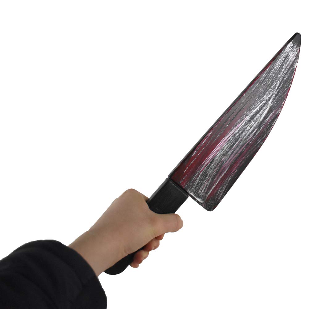 Giant Plastic Bloody Butcher Knife - Halloween Cosplay Prop for Horror Costumes, Movie Props & Theatrical Performances