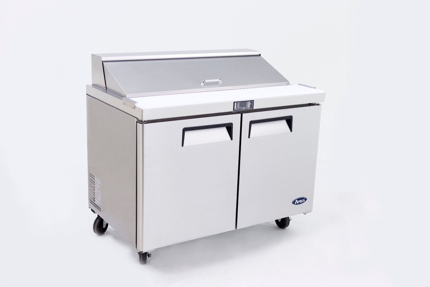 Atosa MSF8303 Commercial 2-Door Sandwich Prep Refrigerator - 60.2 Inch Stainless Steel Work Table with Storage | Perfect for Delis, Cafes & Restaurant Kitchen Food Prep Stations