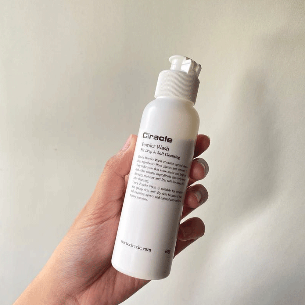 Ciracle Powder Wash for Deep & Soft Cleansing 60g - Gentle Exfoliating Facial Cleanser for Acne-Prone & Sensitive Skin | Perfect for Daily Skincare Routine & Travel
