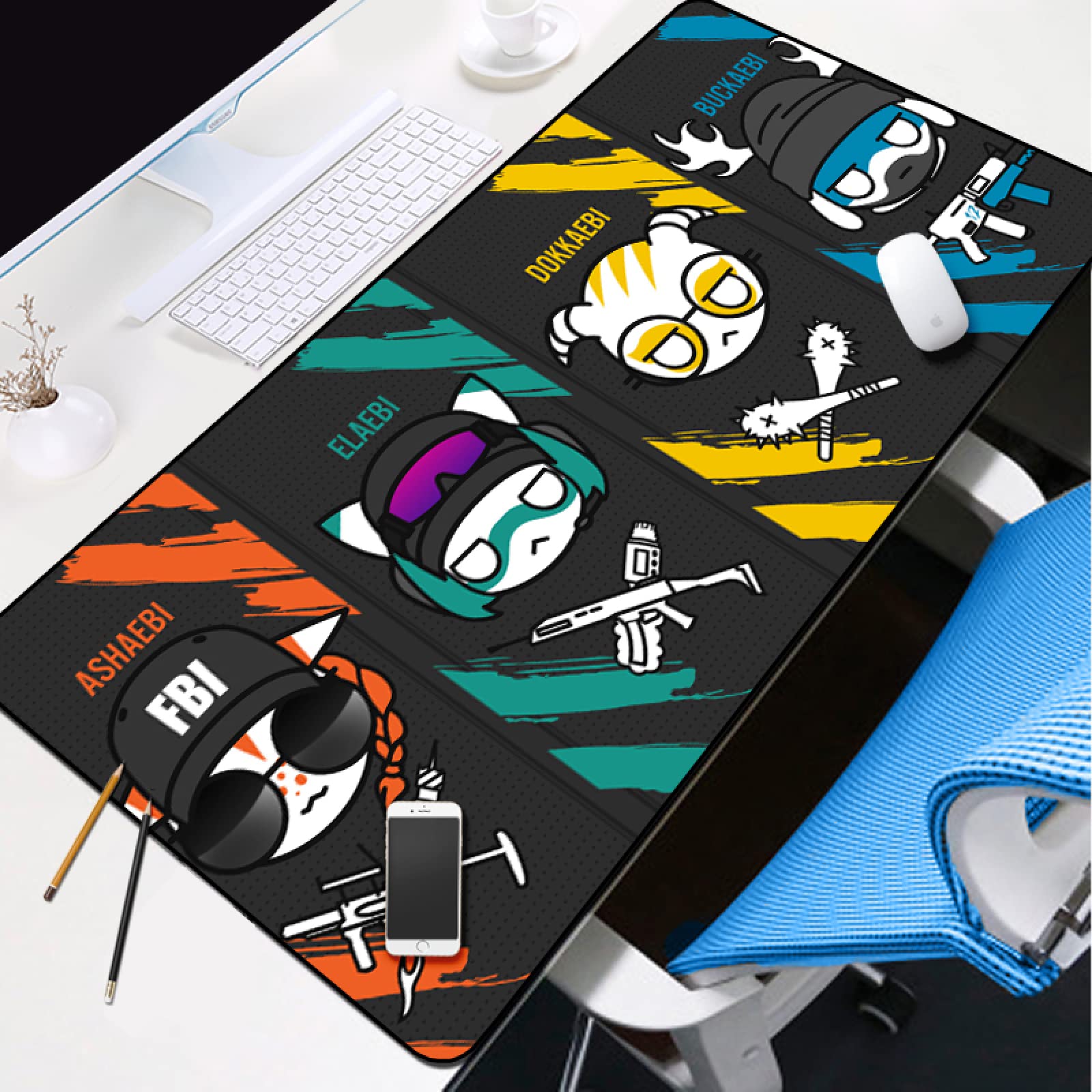 Rainbow Six Siege Gaming Mouse Pad 900x400x3mm - Non-Slip Large Desk Mat for PC, Laptop & Computer - 700x300x3mm Size Option - Perfect for Esports, FPS Gaming & Office Work