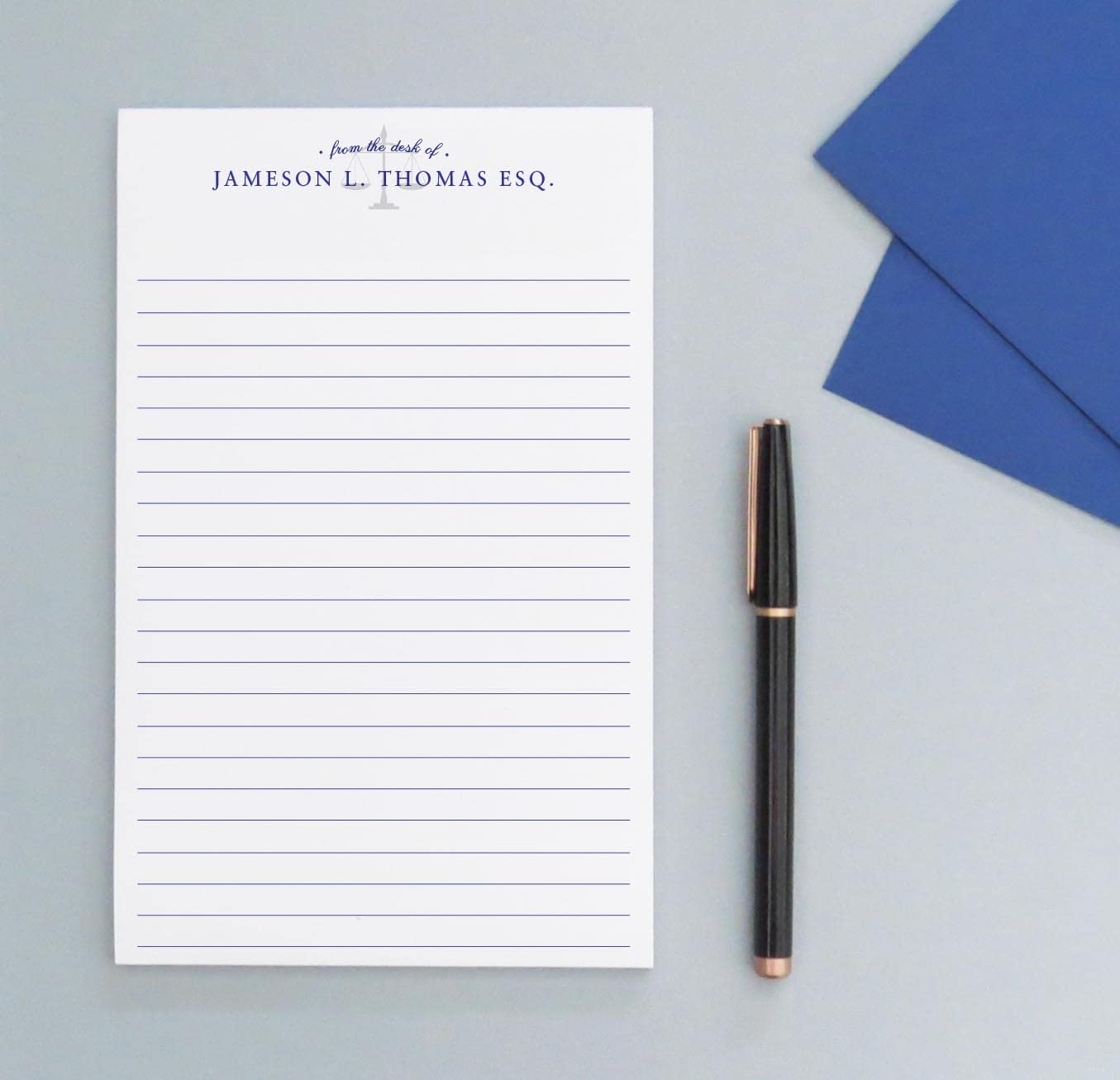 Personalized Lawyer Stationery Set - Professional Legal Notepad for Attorneys, Judges & Law Professionals - 5.5x8.5 Inches, 50 Sheets - Perfect for Court Notes, Client Meetings & Office Documentation