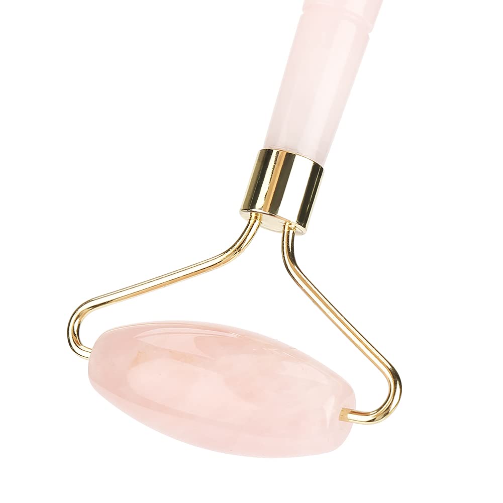 Natural Rose Quartz Facial Massage Roller - Jade Crystal Roller for Face & Body, Anti-Aging Skincare Tool, Wrinkle Reducer & Beauty Accessory - Perfect for Home Spa, Relaxation & Lymphatic Drainage