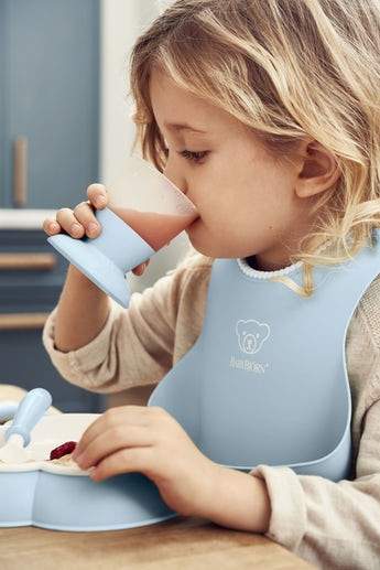 BabyBjorn Baby Dinner Set - BPA-Free Plastic Feeding Utensils for Toddlers | Perfect for Home, Travel & Daycare Use