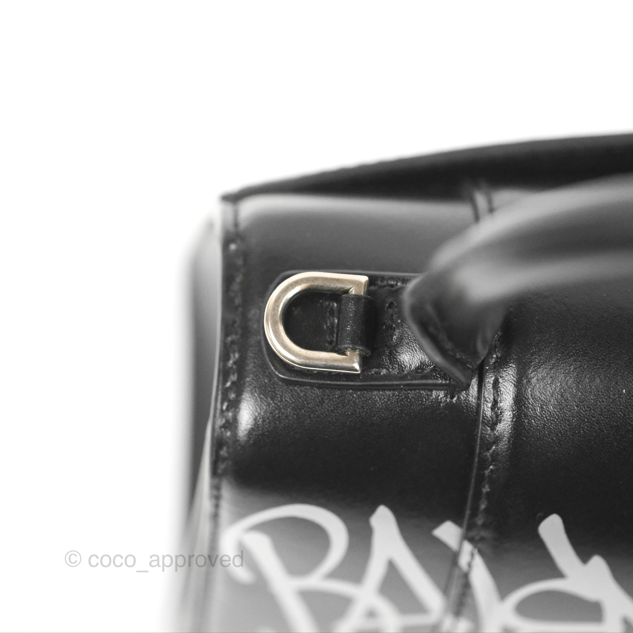 Balenciaga Small Hourglass Graffiti Top Handle Bag Black Calfskin Leather - Stylish Designer Handbag for Women, Perfect for Work, Evening Events & Daily Use