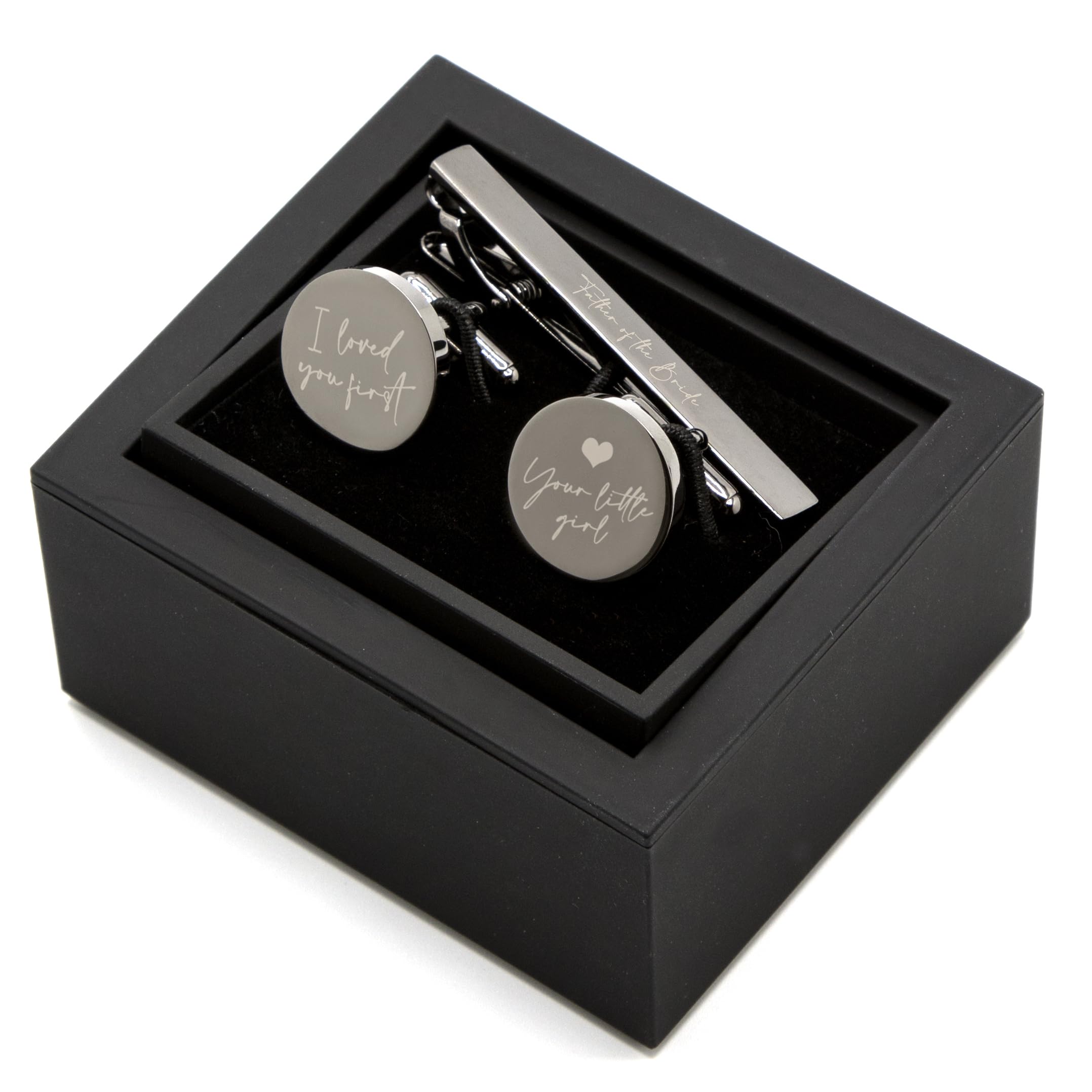 Elegant MUUJEE Engraved Cufflinks & Tie Clip Set for Men - Perfect for Weddings, Business Meetings & Formal Events